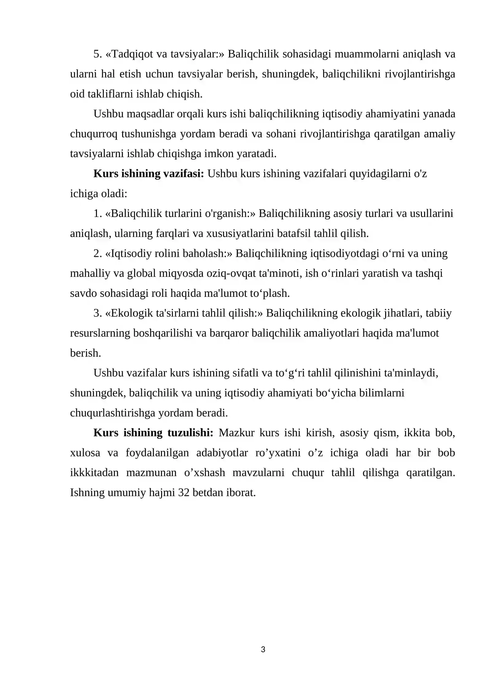 Baliqchilikning iqtisodiy ahamiyati 3