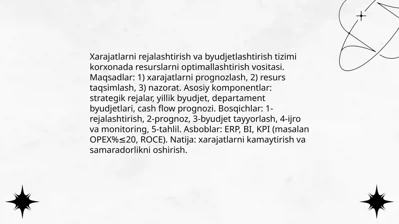 Korxona xarajatlarini samarali boshqarish yo‘llari 3