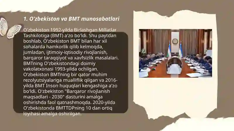 O'zbekiston va BMT munosabatlari 3