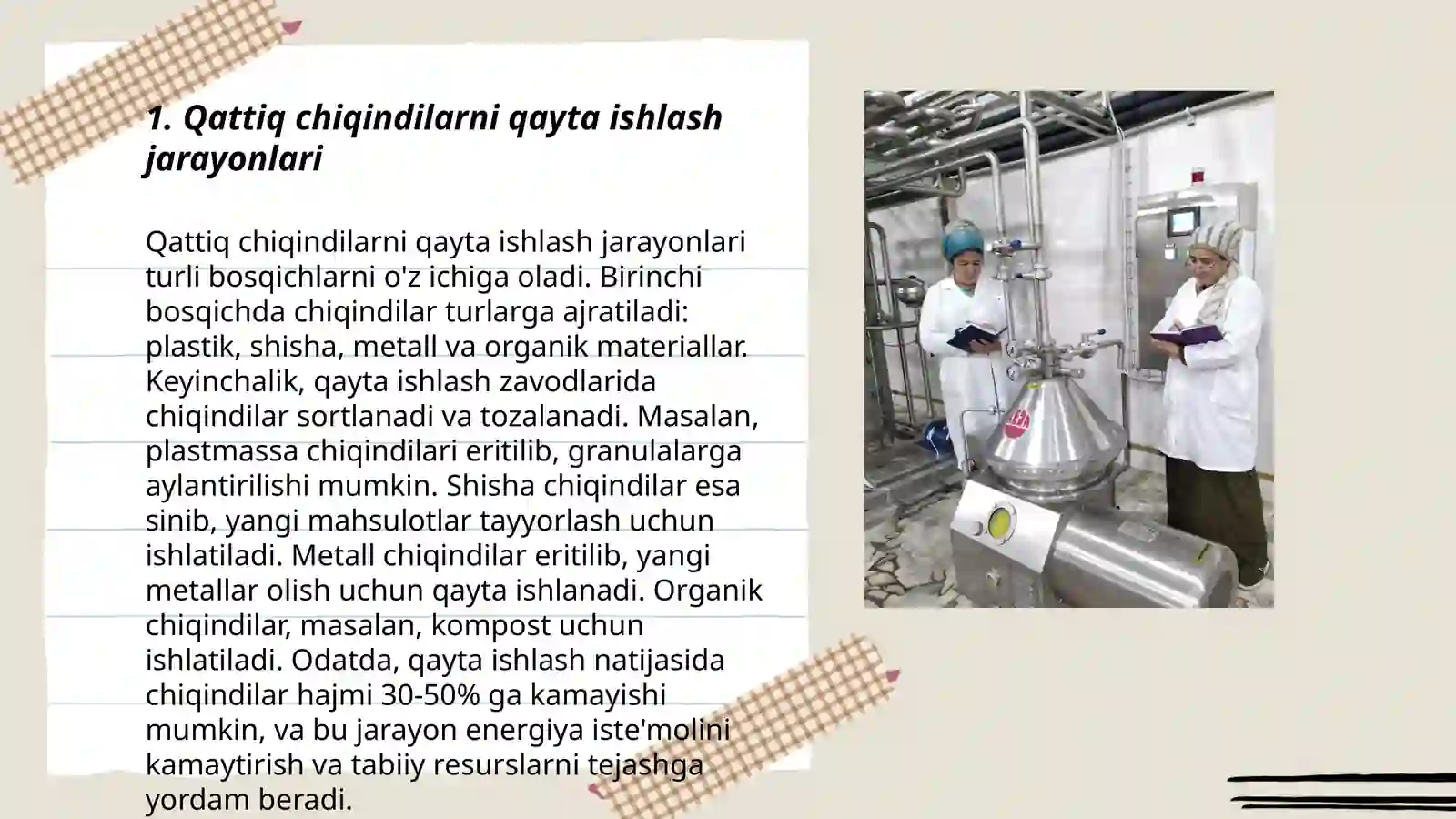 Qattiq chiqindilarni qayta ishlash texnolo'gyasi 3