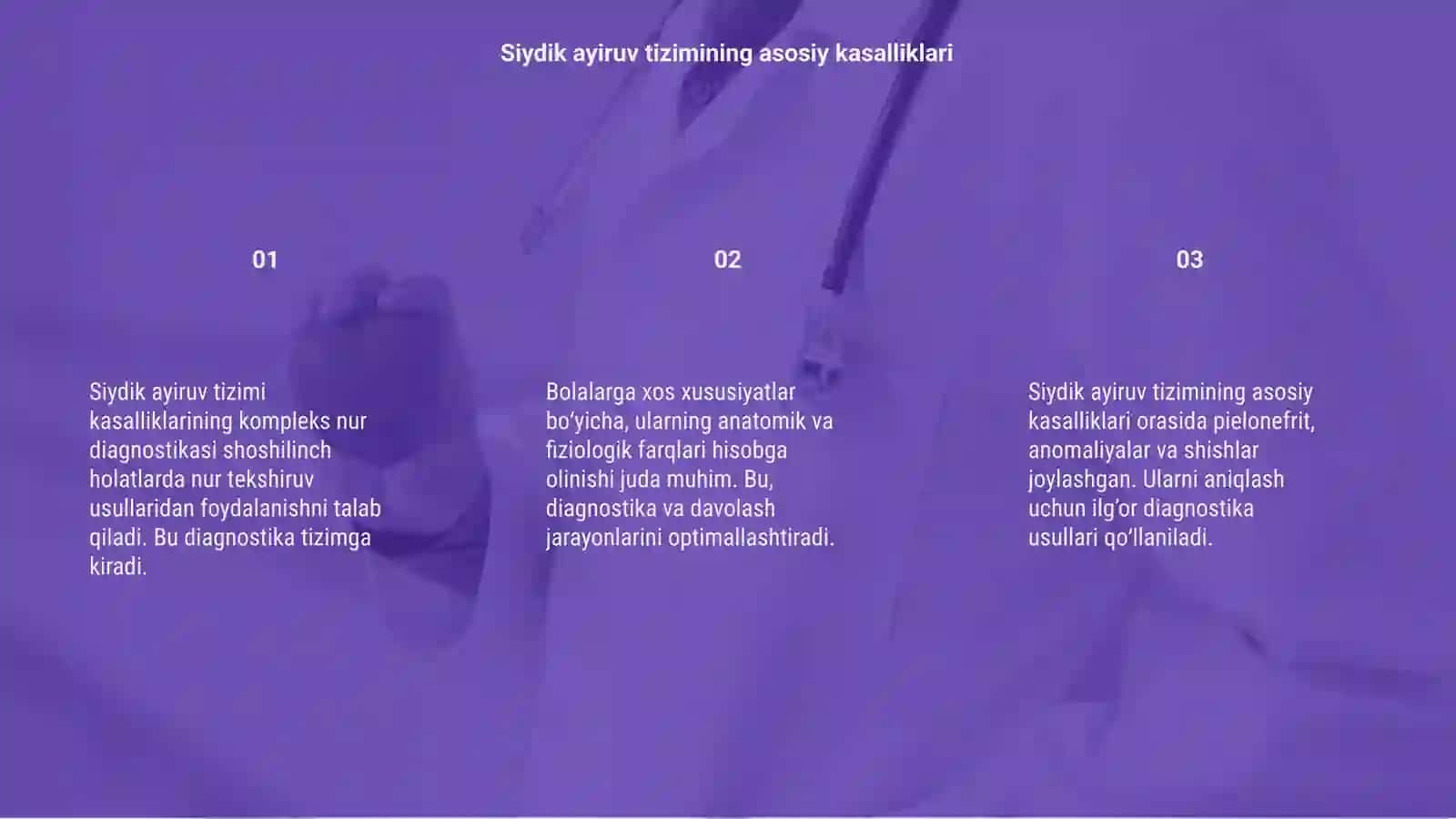 Siydik ayiruv tizimi kasalliklarining kompleks nur diagnostikasi 3