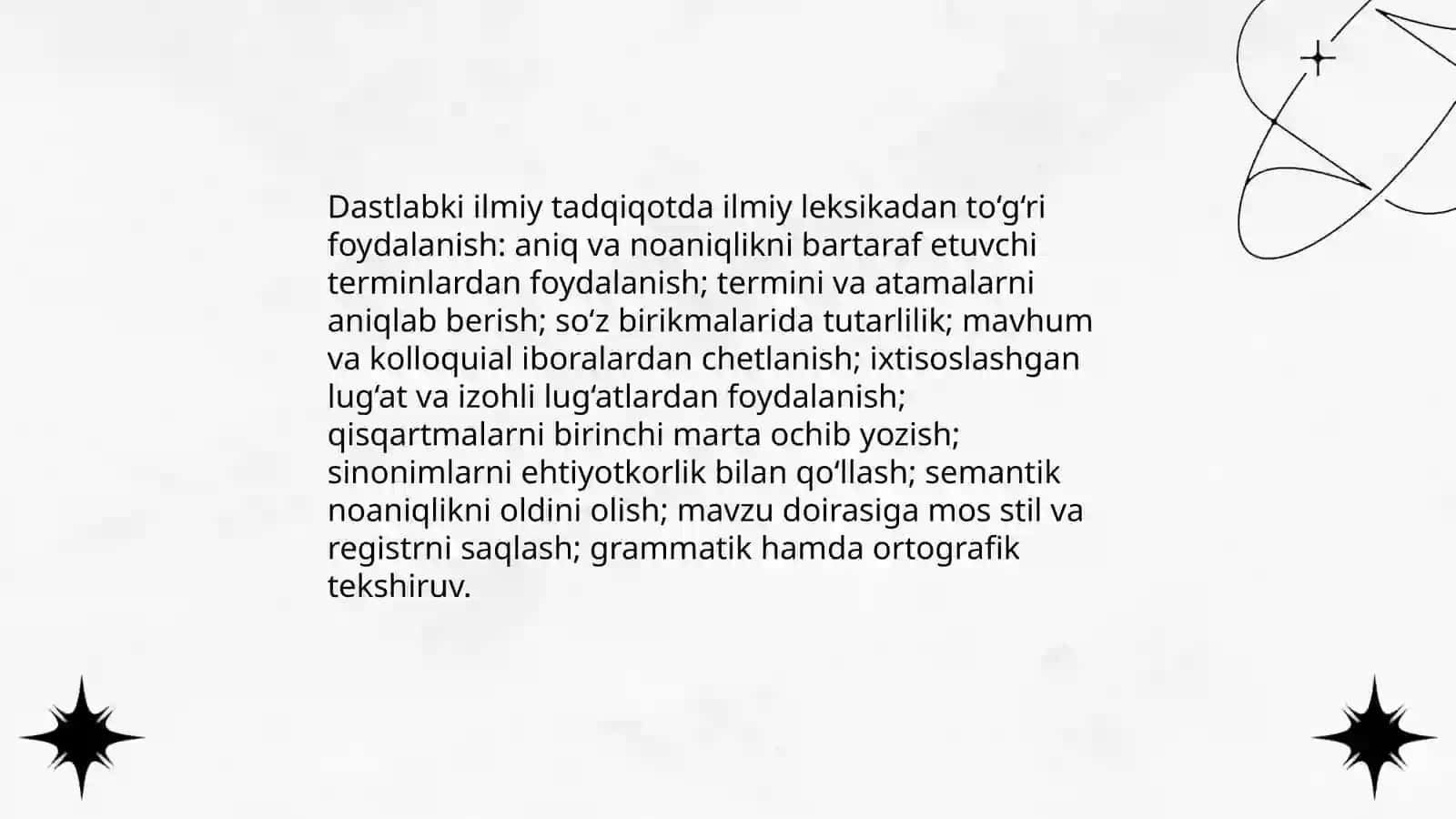 Dastlabki ilmiy tadqiqot yozishda til imkoniyatlaridan to‘g‘ri foydalanish 3