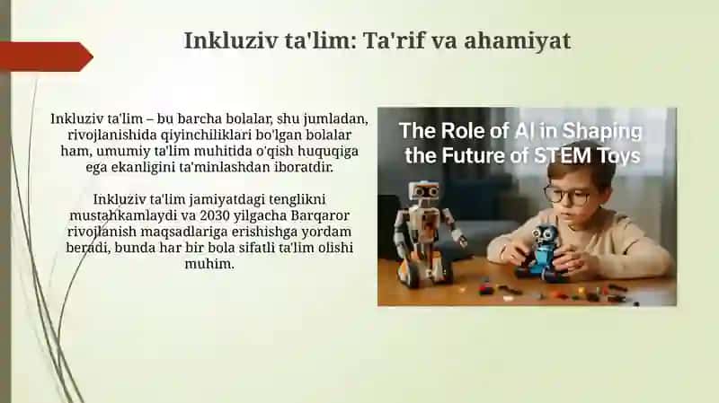Rivojlanish muamosi bo bolalarga inklyuziv talim keng talimiy amaliyotga joriy etish algoritmi 3