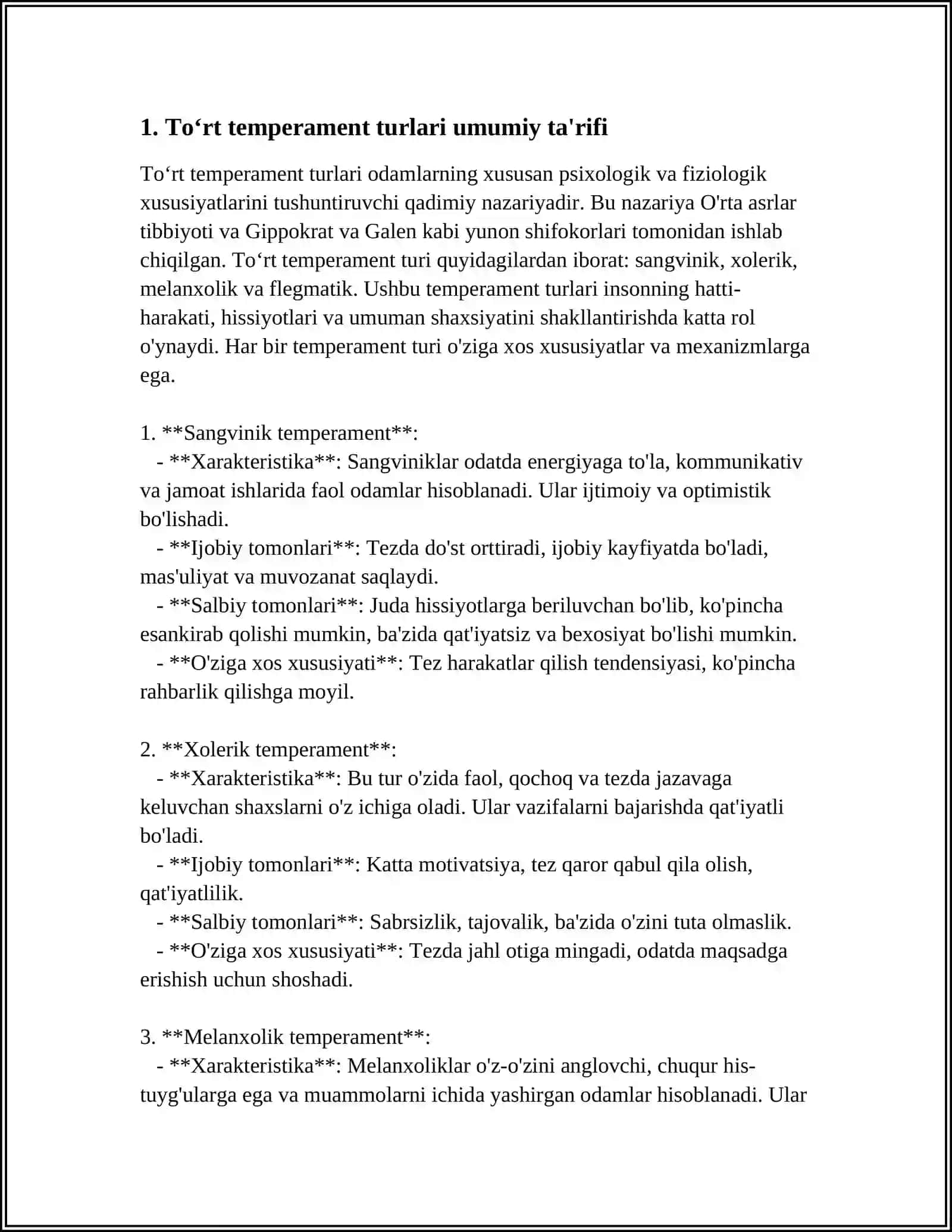4 TA TEMPERAMENT HAQIDA 3
