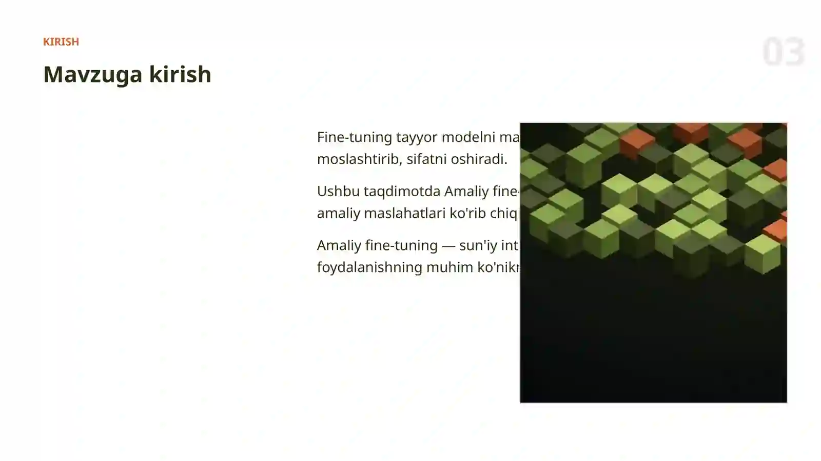 MODELLARNI SOZLASH (FINE-TUNING) 3