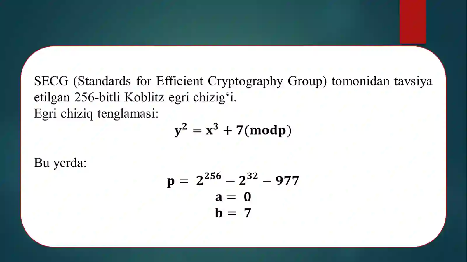 SECG (Standards for Efficient Cryptography Group) 3