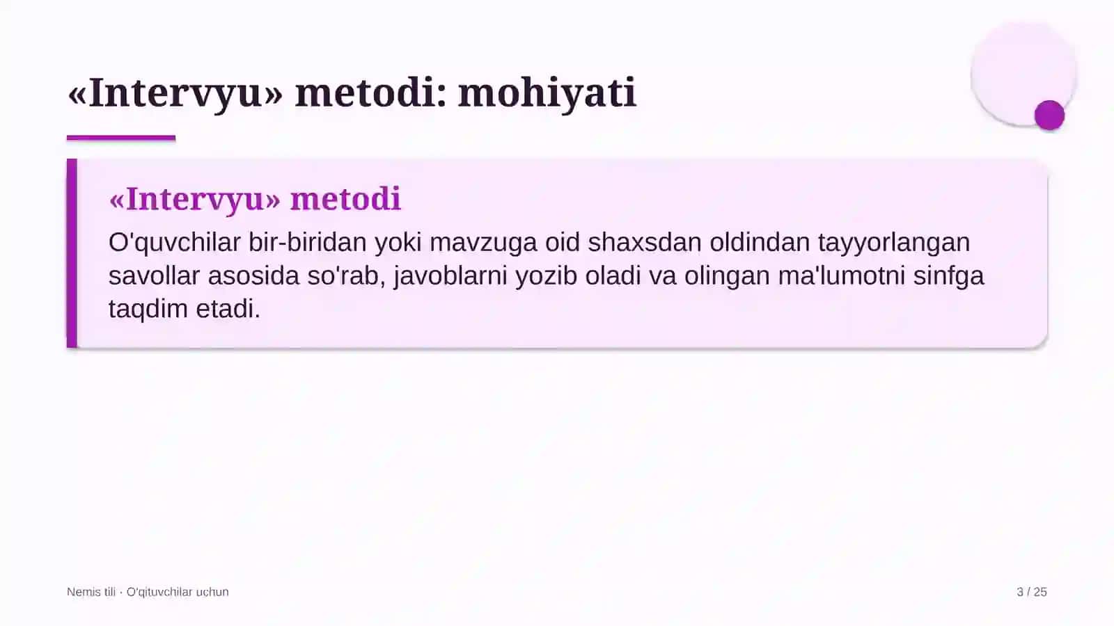 nemis tili darslarida intervyu metodidan foydalanish 2451 3