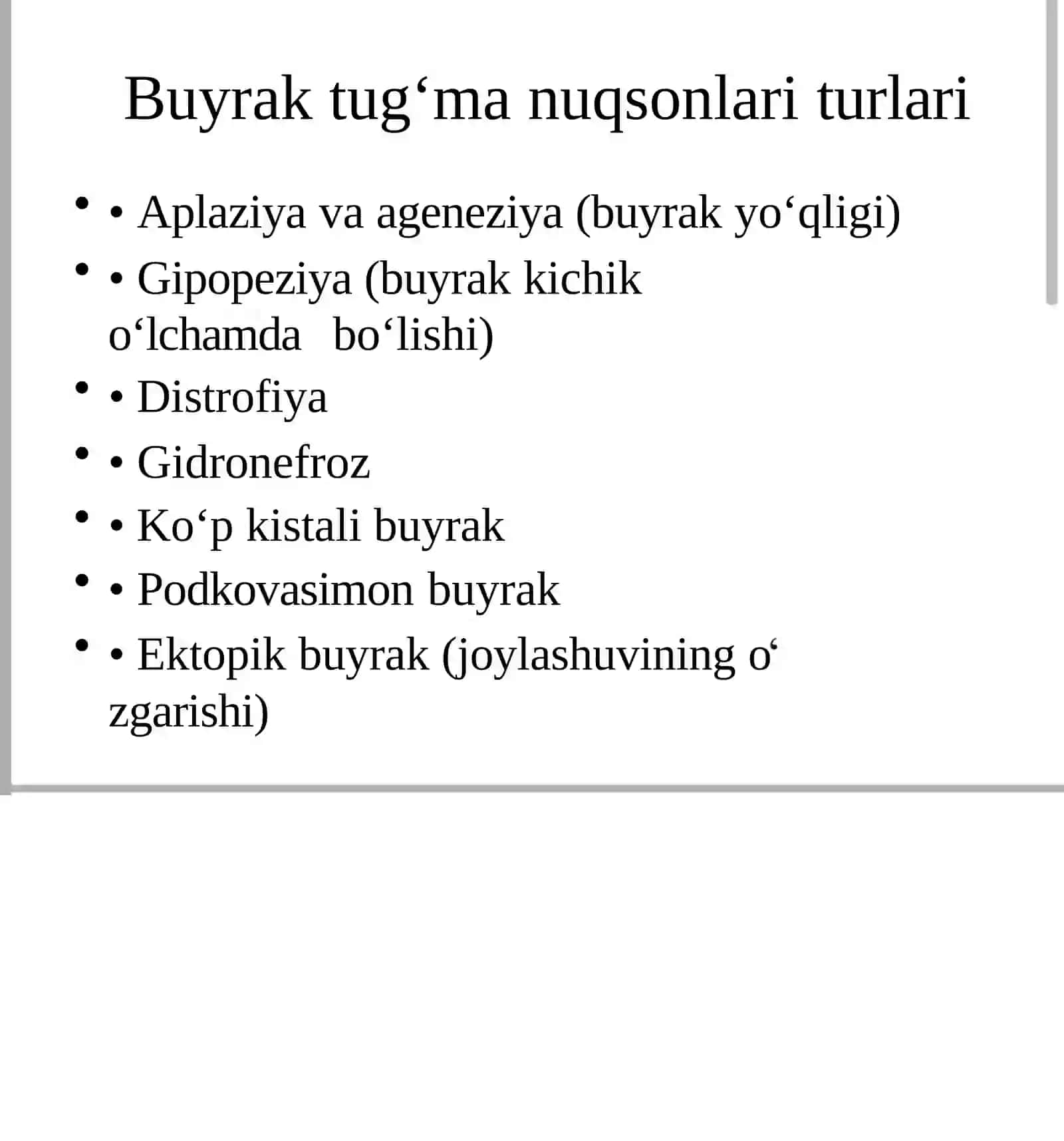 Buyrak tug‘ma nuqsonlari 3