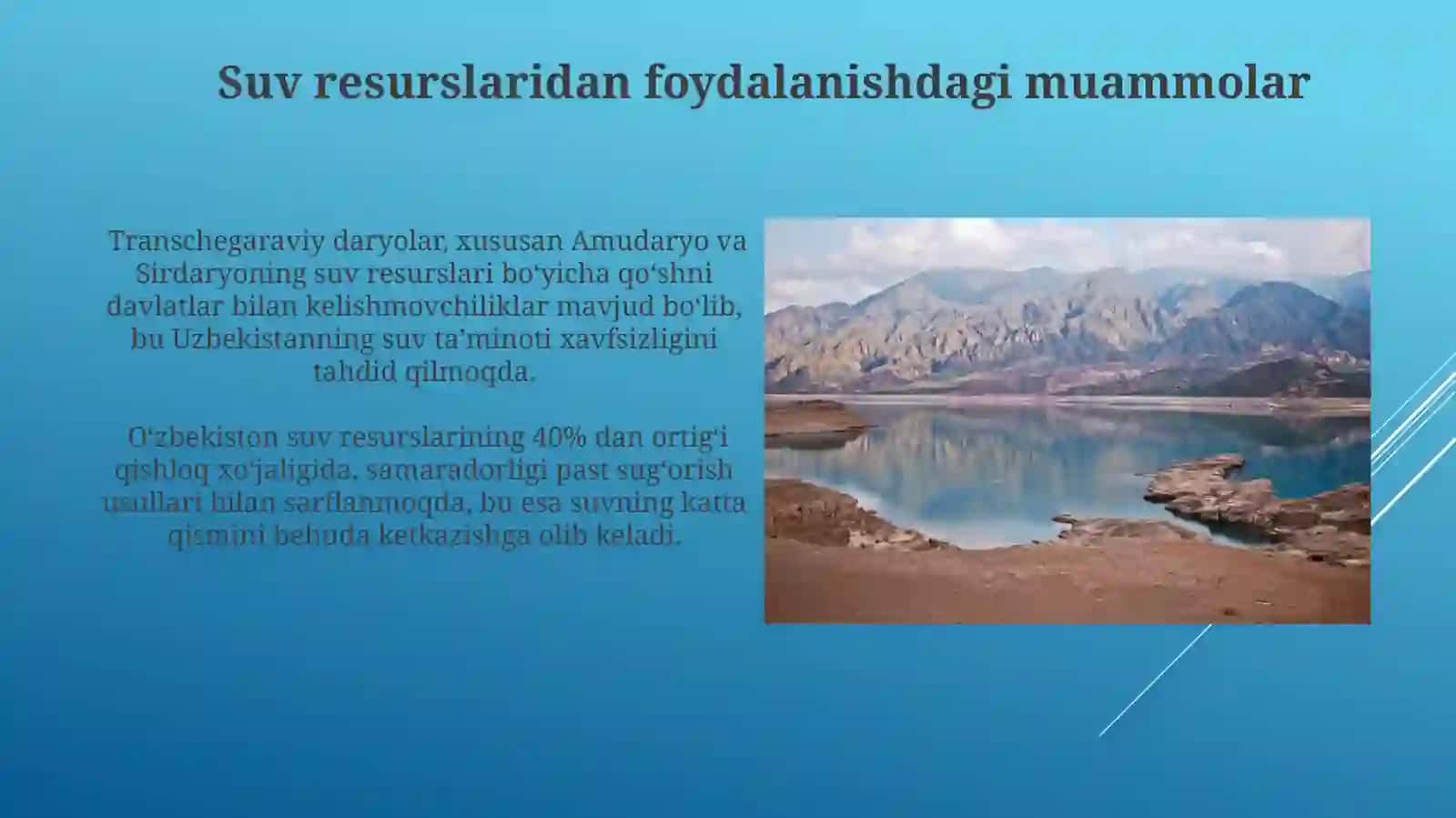 O‘zbekiston tabiiy resurslaridan oqilona foydalanish masalalari 3