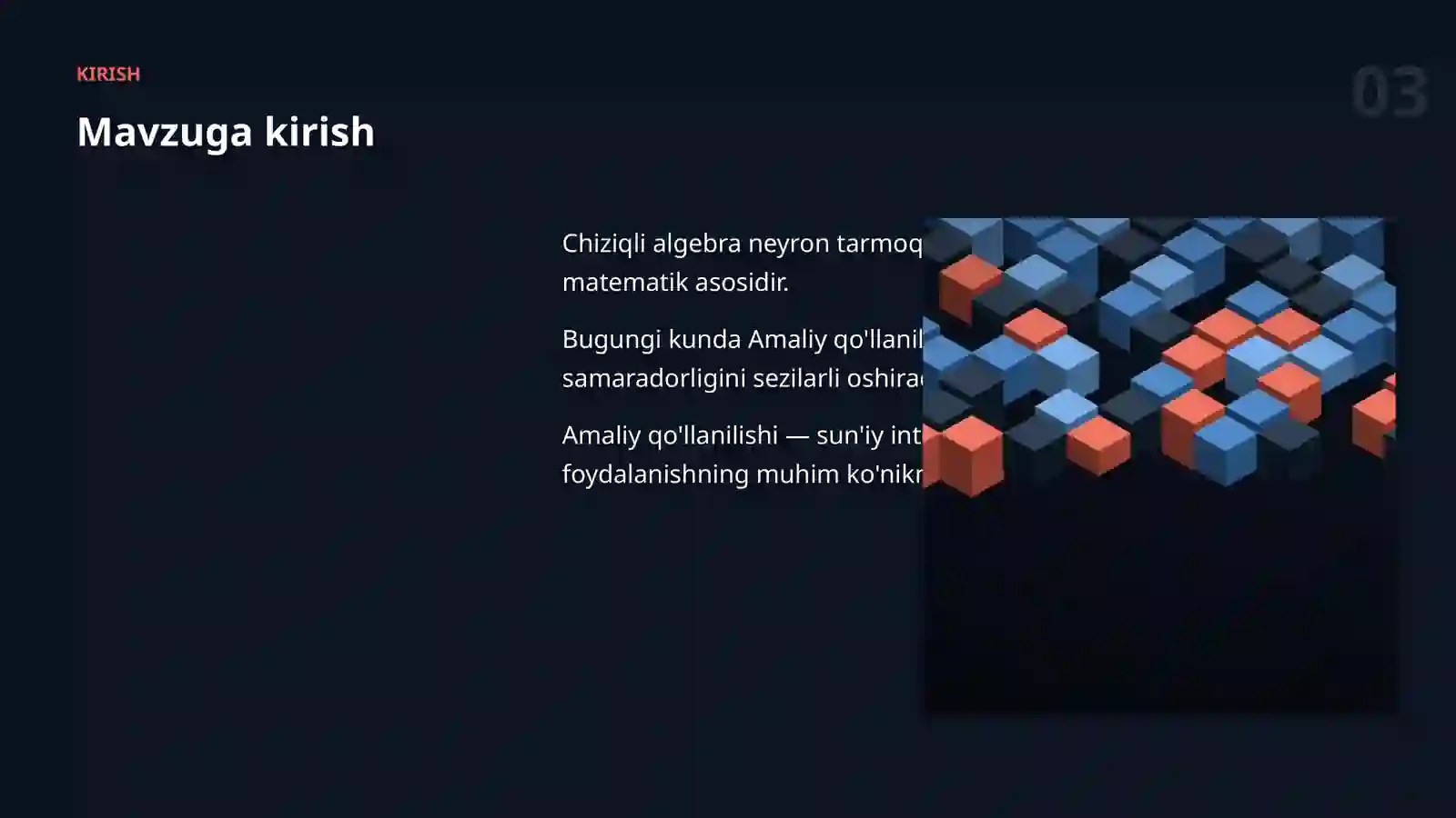 CHIZIQLI ALGEBRA VA AI 3