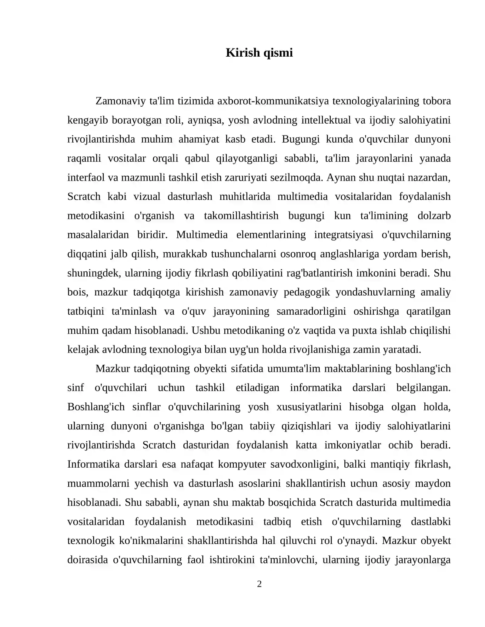 Scratch darslarida multimedia vositalaridan foydalanish metodikasi. 3