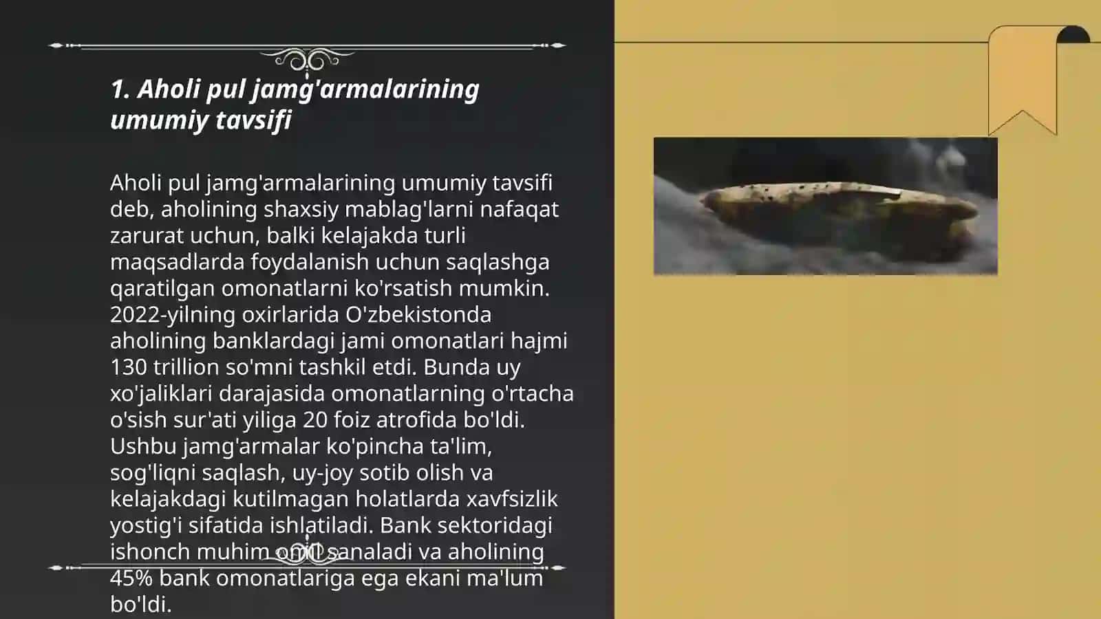 Aholi pul jamg'armalarining turlari ularni banklarga jam qilish va foydalanish 3