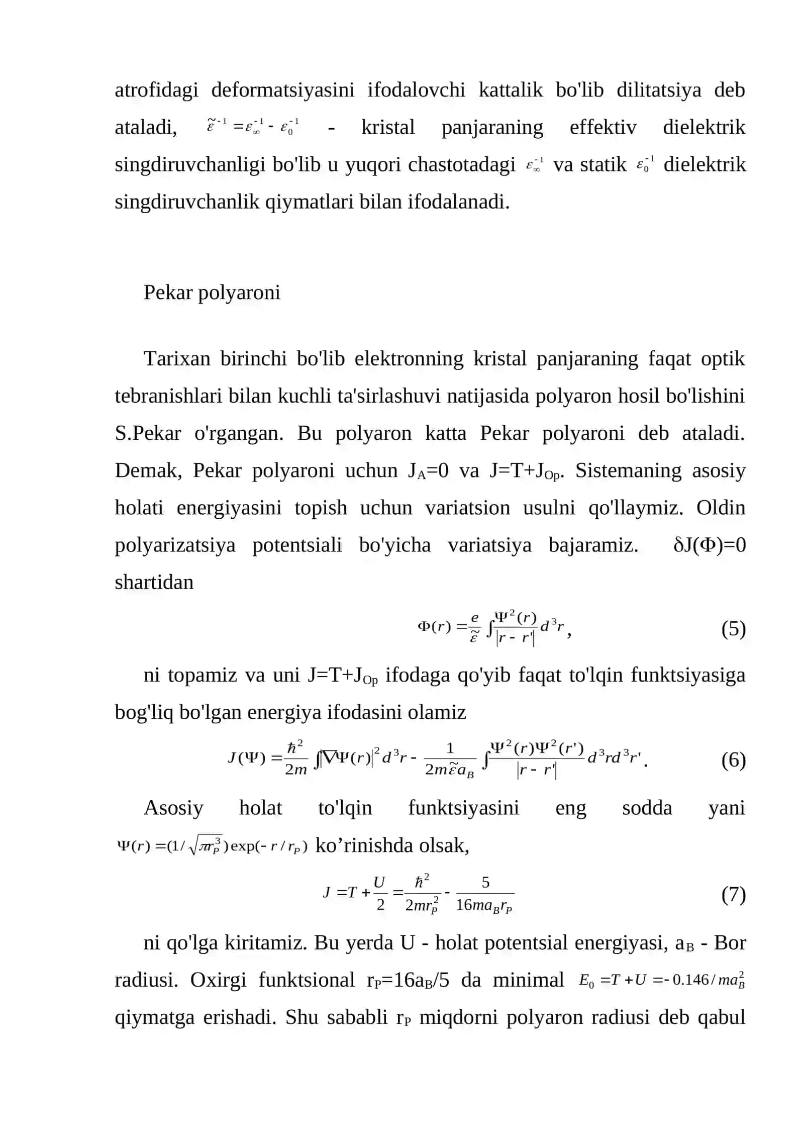Kontinual polyaronlar 3