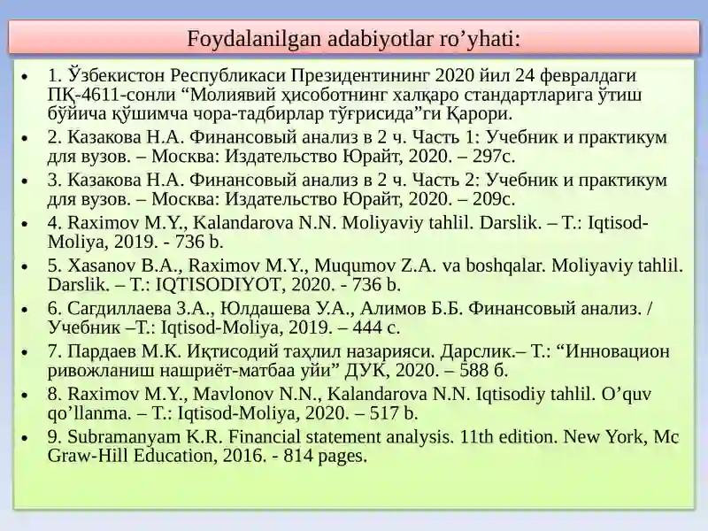 MAVZU.ISLAB CHIQARISH VA DAVR XARAJATLARI TAHLILI 3