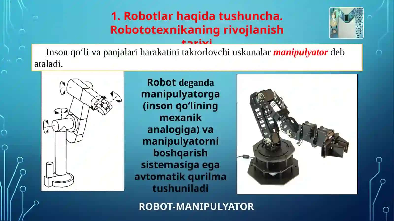ROBOTLAR HAQIDA TUSHUNCHA VA ROBOTLARNING UMUMIY SINFLANISHI 3