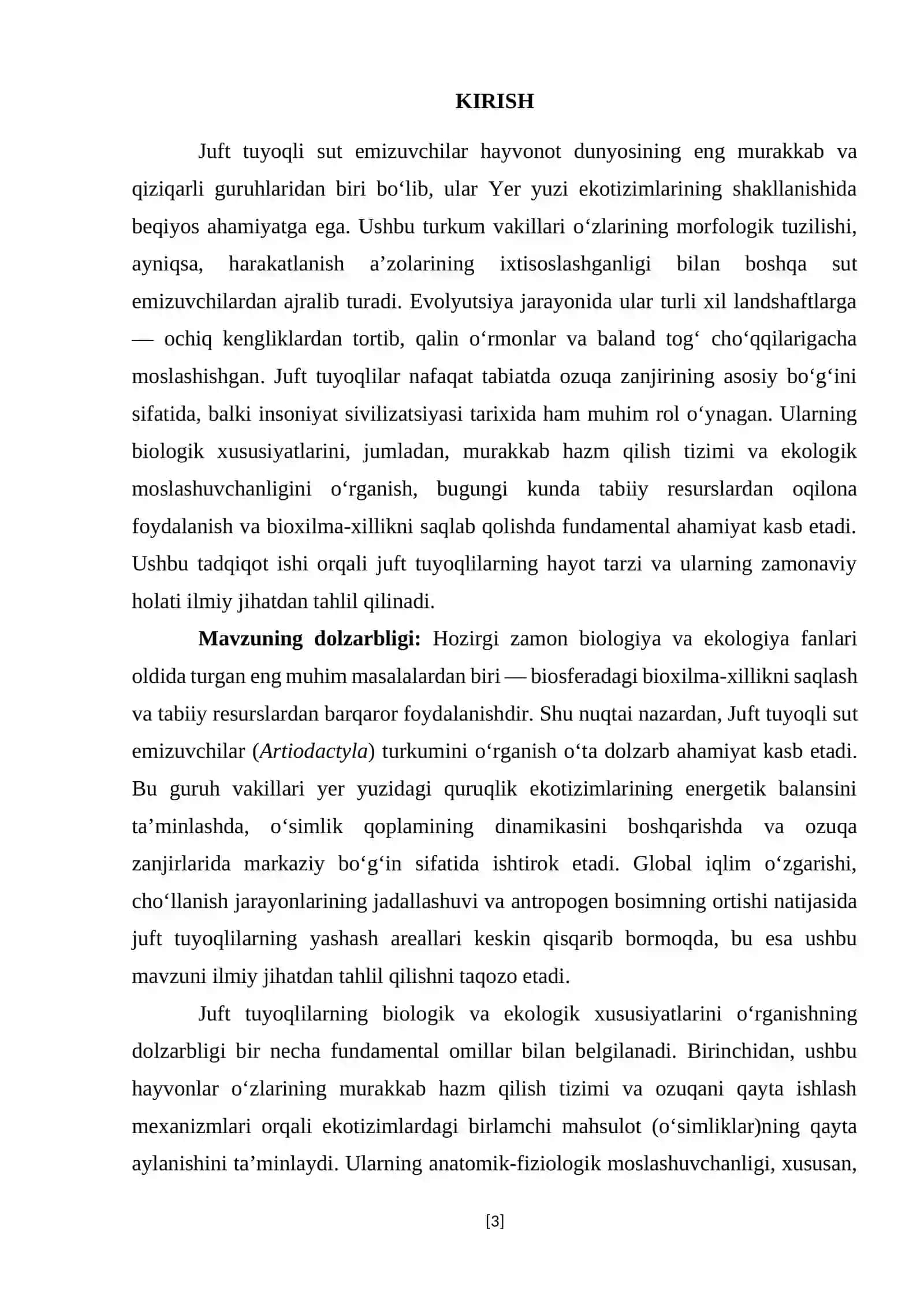 Juft tuyoqli sut emizuvchi hayvonlarning biologik va ekologik xususiyatlari 3