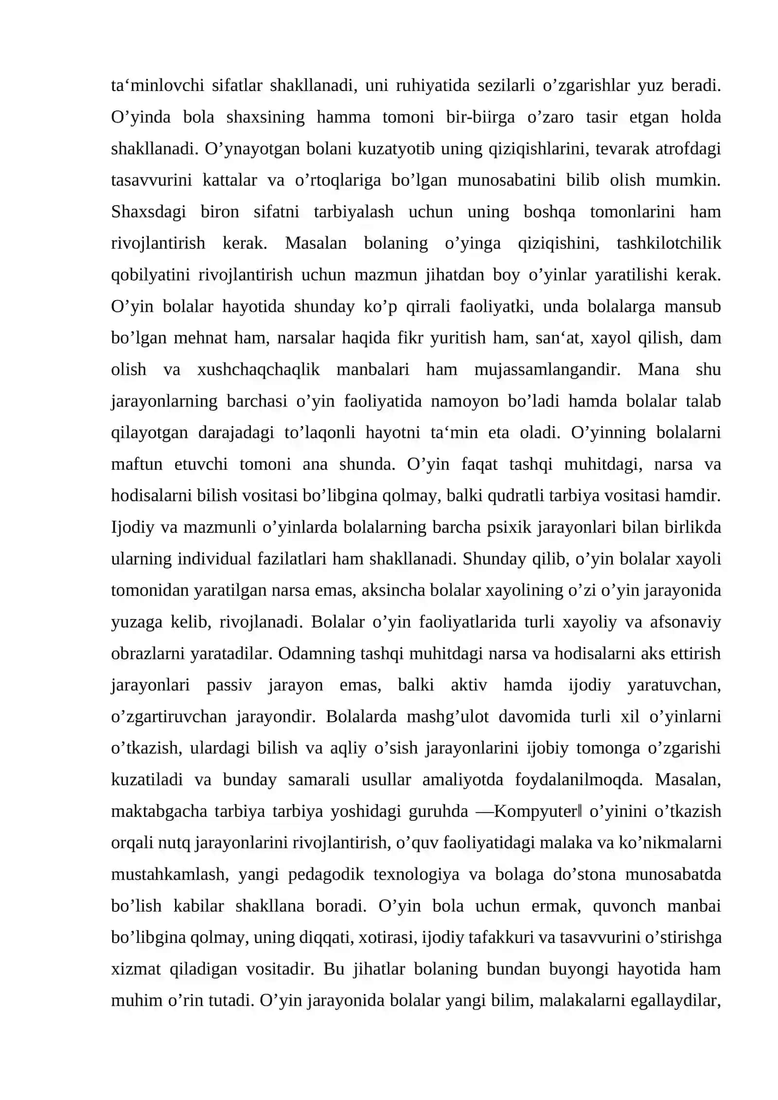 Bolalarda òyin va òqish faoliyatining psixologik moslashuvi 3