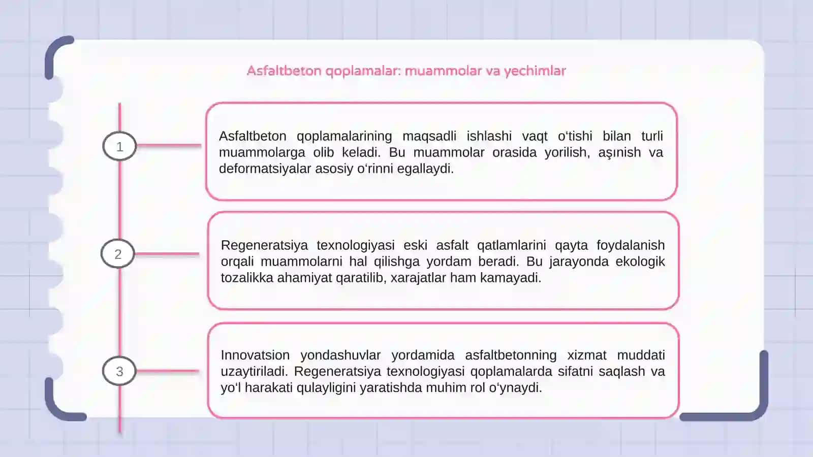Asfaltbeton qoplamalarida regeneratsiya texnologiyasi 3