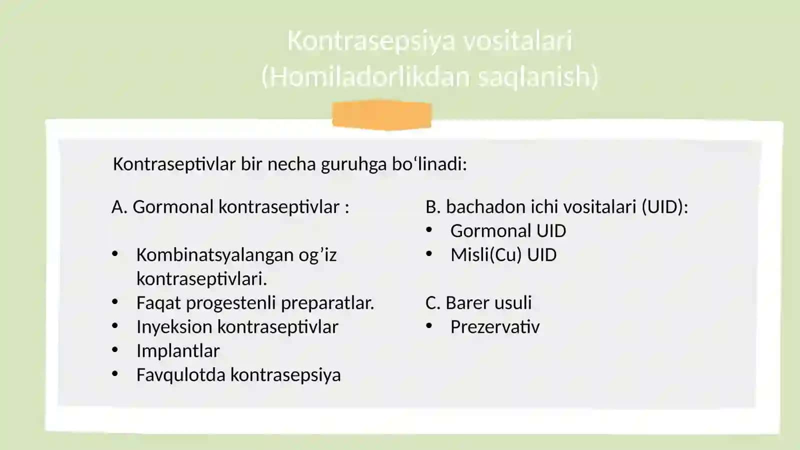 Kontrasepsiyavositalari.Probiotikvaprebiotiklar 3