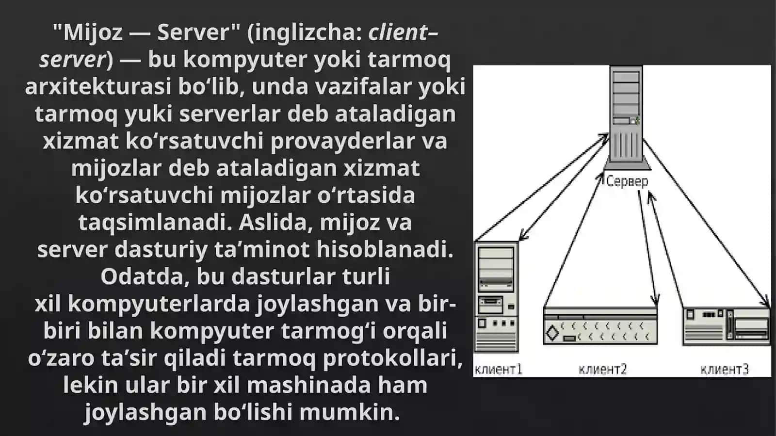 Mijoz server arxetekturasi 3