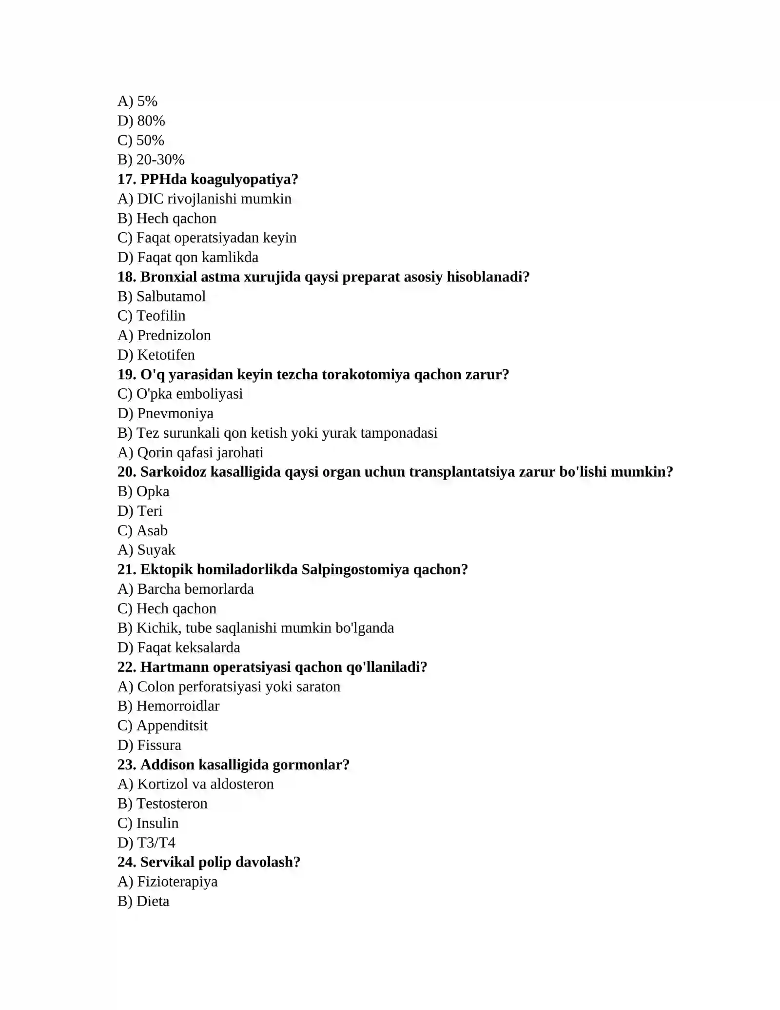 Tibbiyot ish testlari 3