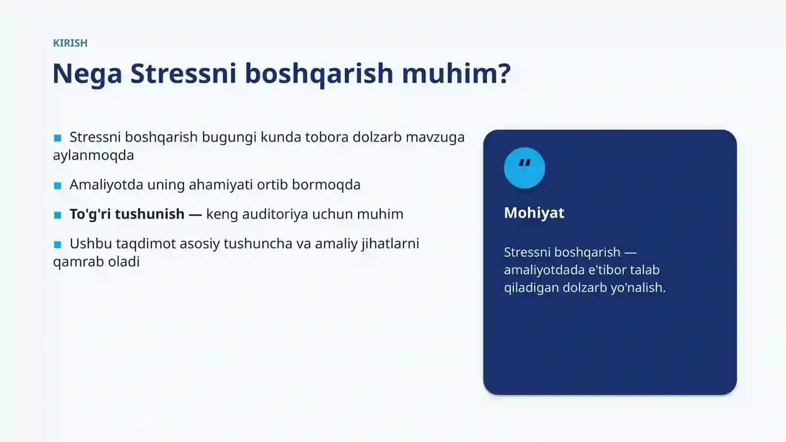 Stressni boshqarish 3