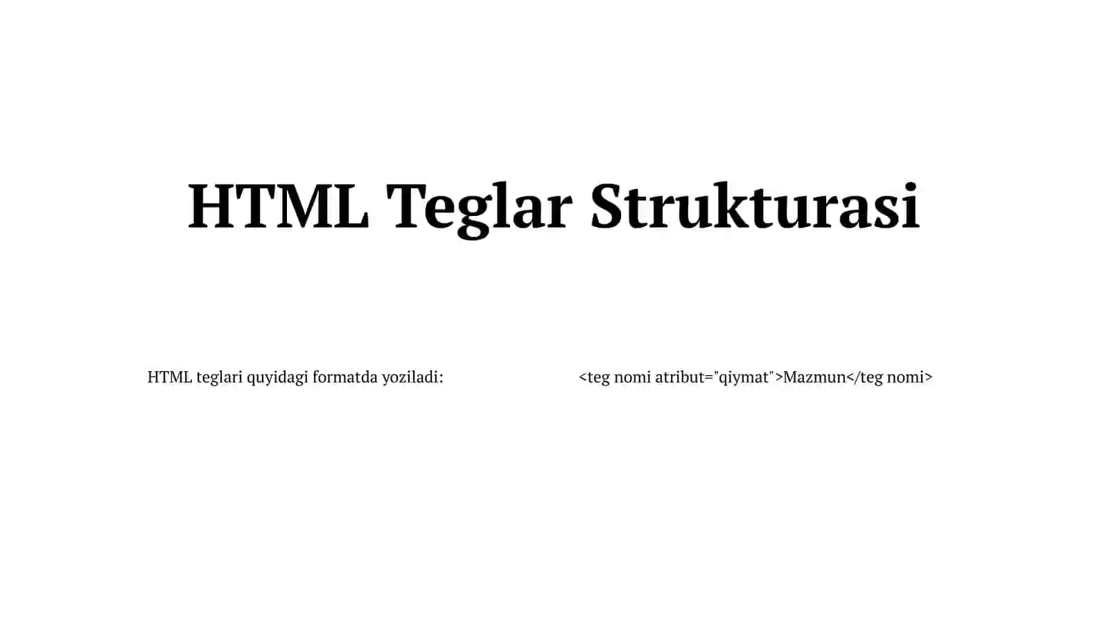 HTMLTeglaribilanishlash 3