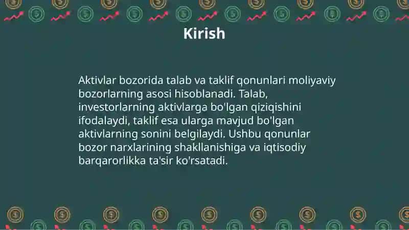 aktivlar bozorida talab va taklif 3