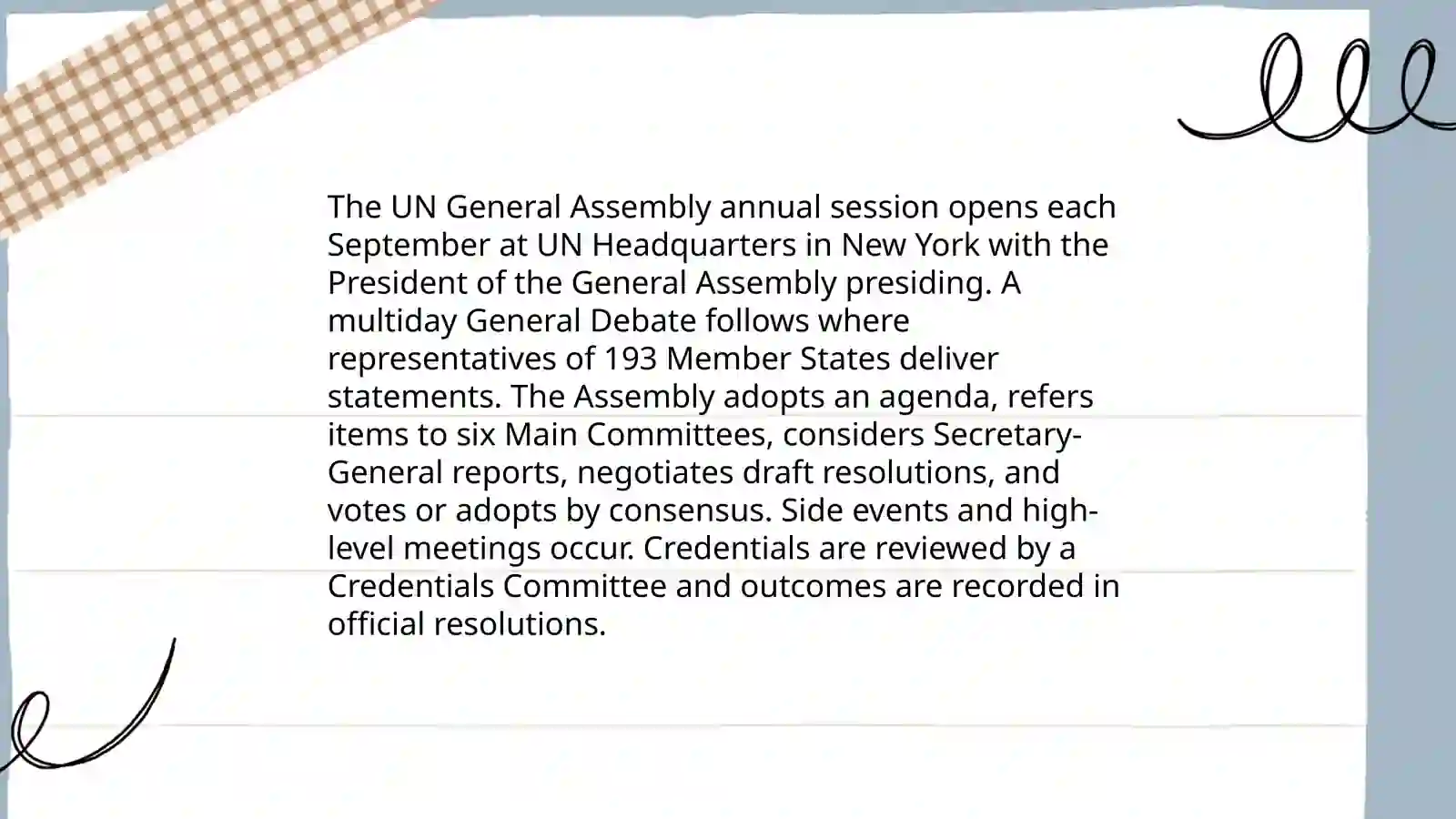 The Basic UN Bodies. Narrative forms 3