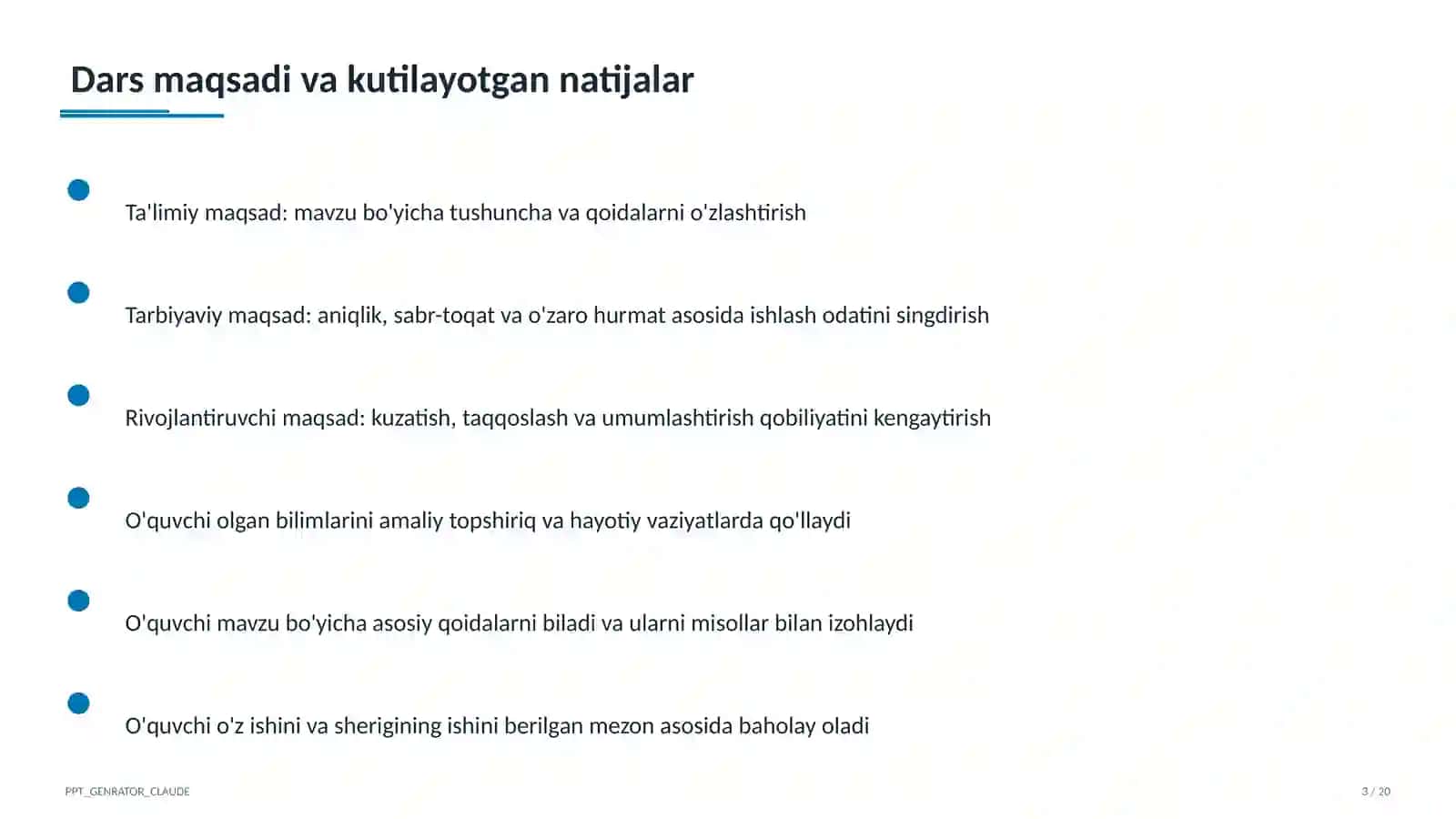 Comparative and superlative adjectives (6-sinf) 3