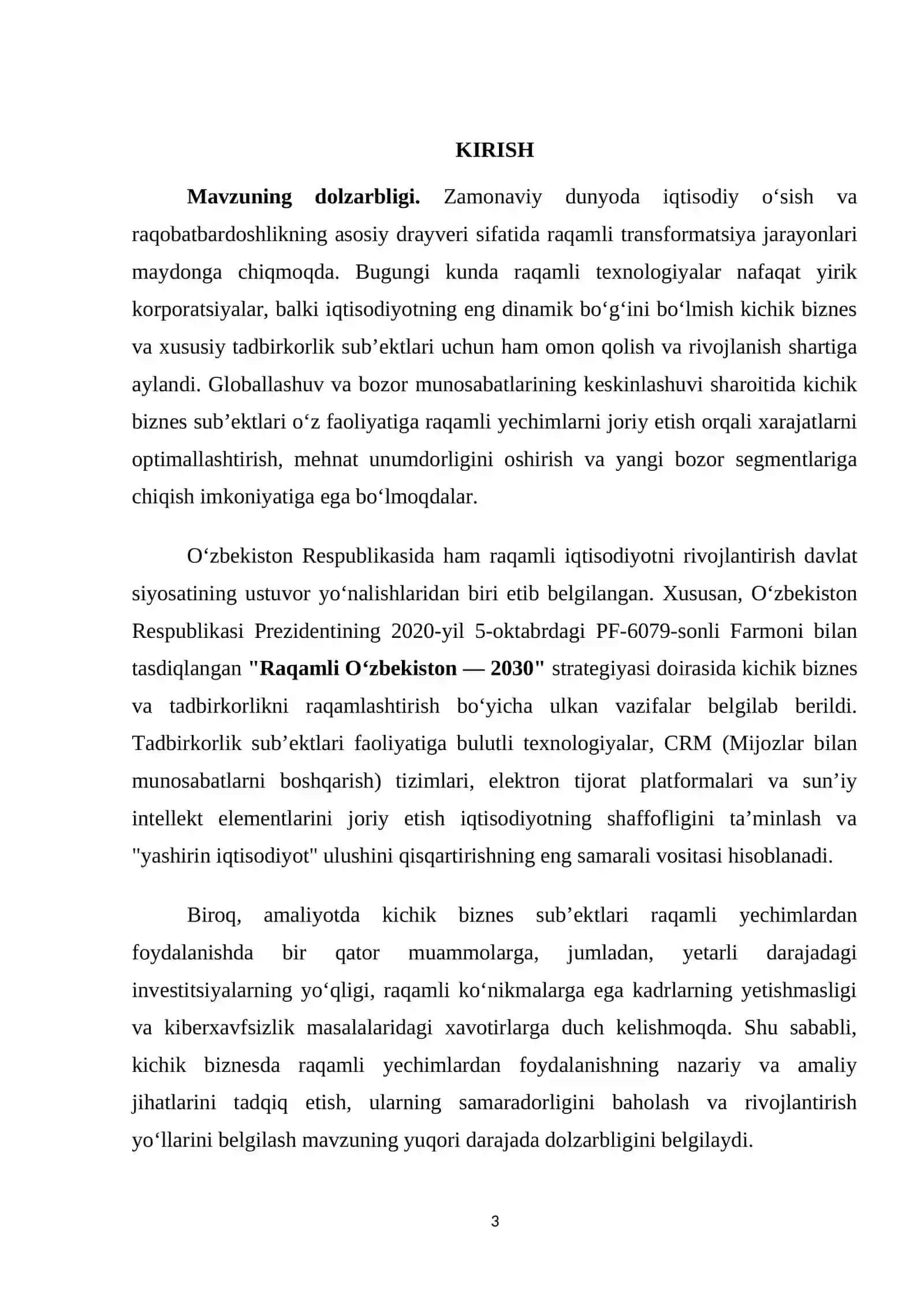 Kichik biznes va uning tadbirkorlikda raqamli yechimlardan foydalanish samaradorligi 3
