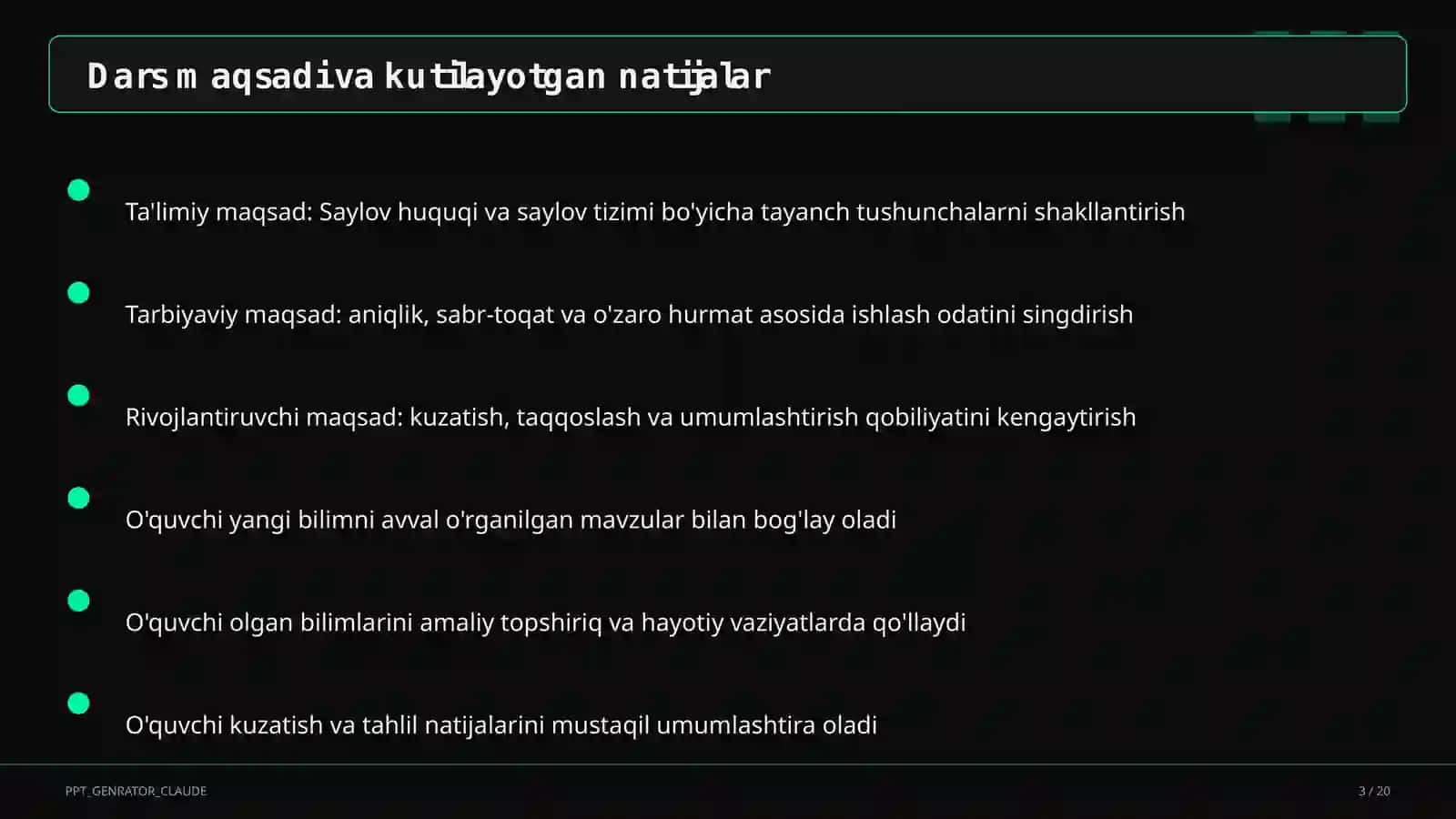 Saylov huquqi va saylov tizimi (10-sinf) 3