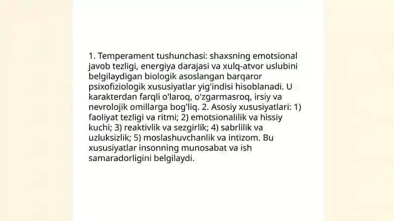 Temperament tiplari va xarakter haqida umumiy tushuncha 3