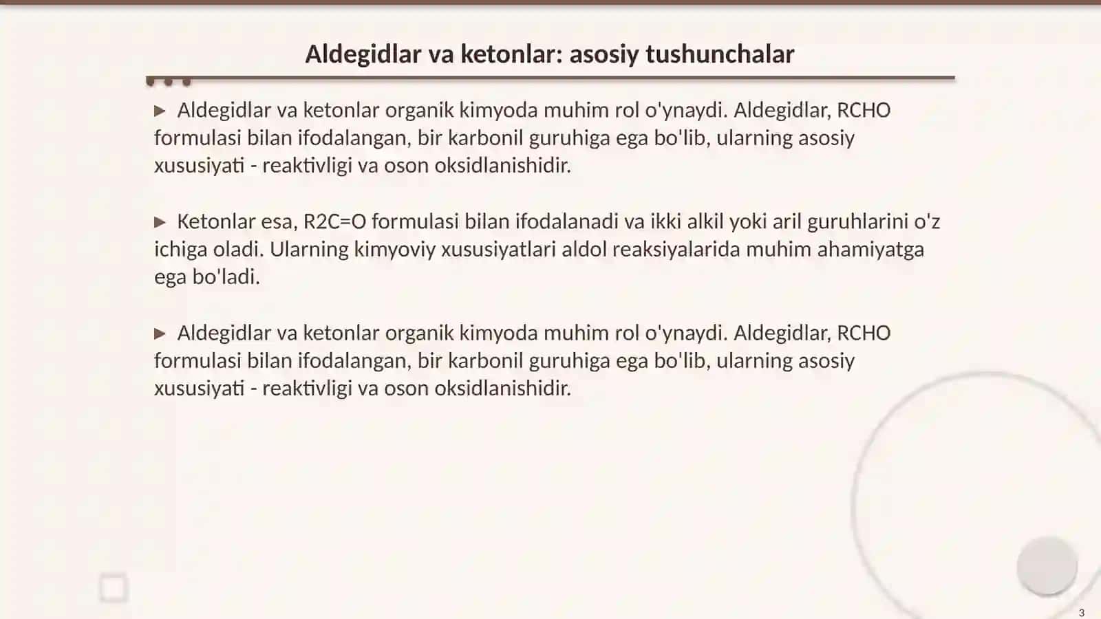 Aldegidlar va ketonlarning kislotali va ishqoriy muhitda aldol konden-satsiyasi 3