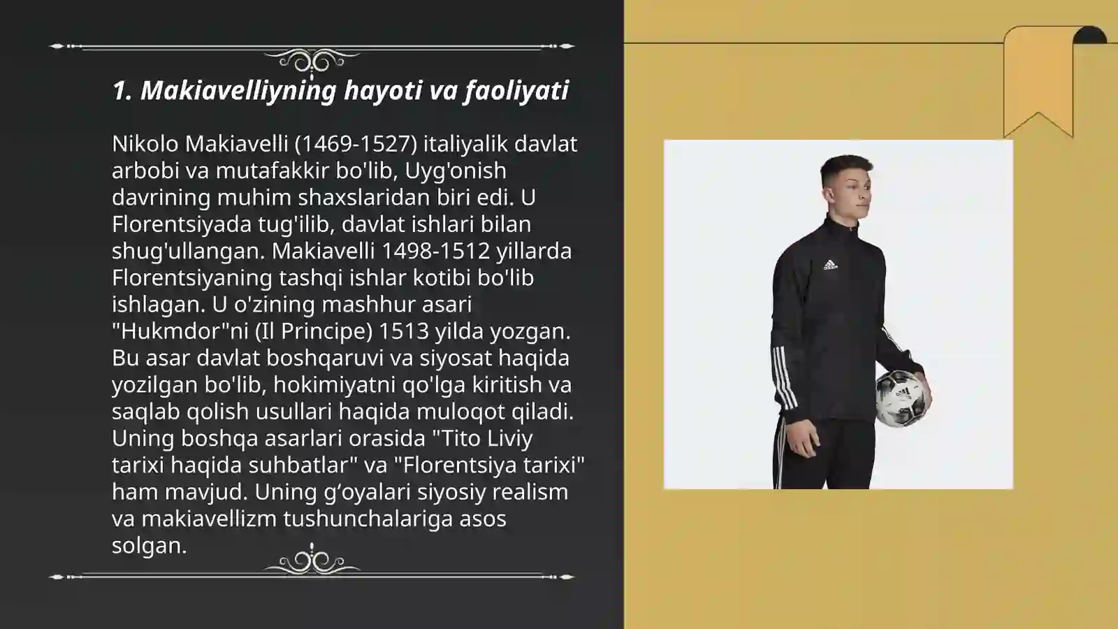 Makiavellining "Xukmdor"asari boʻyicha taqdimot 3
