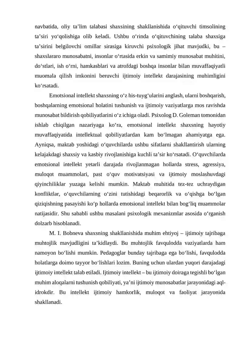 O‘quvchilarda emotsional intellektni rivojlantirishning psixologik mexanizmlari 3