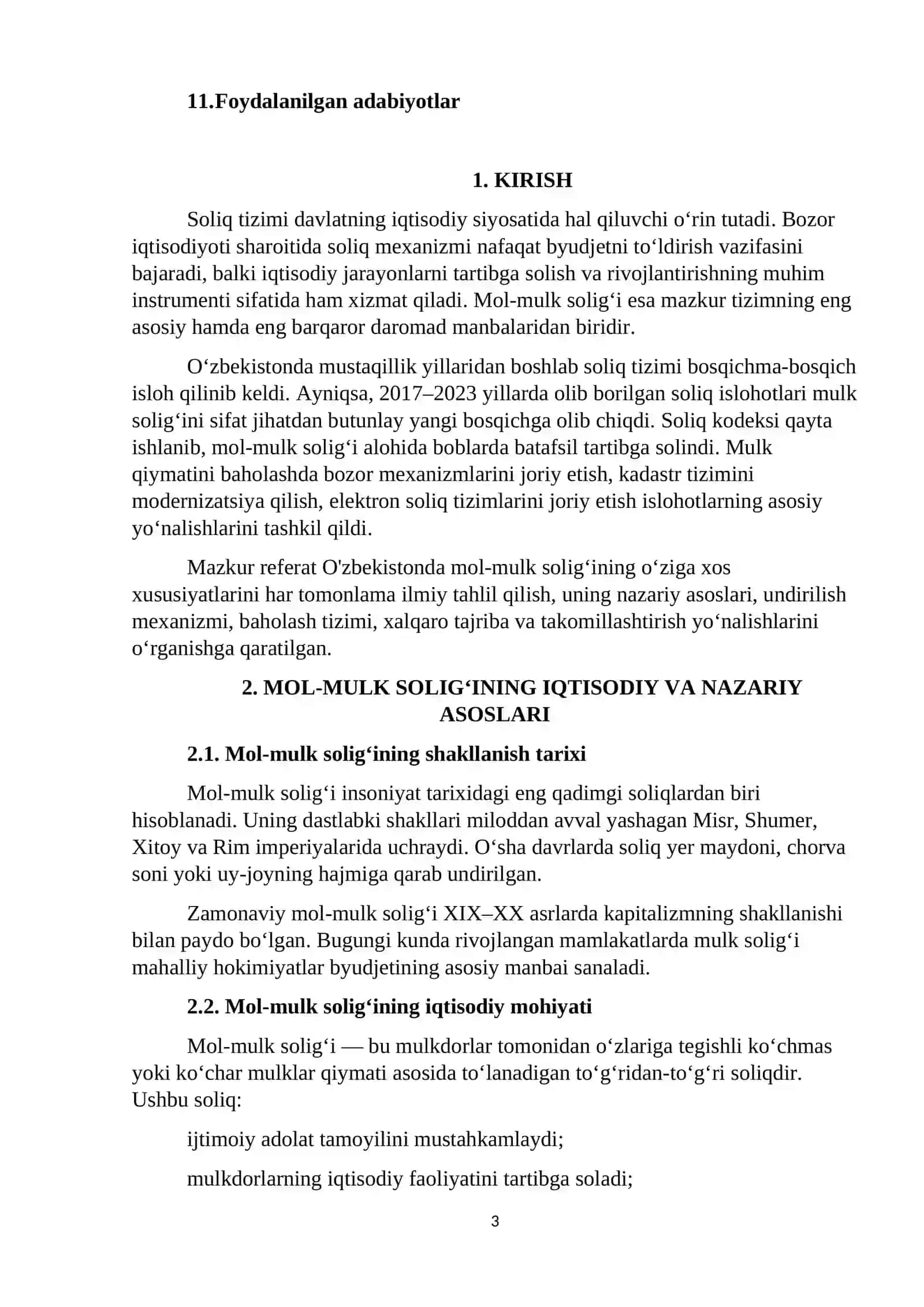 O’zbekistonda mol-mulkni soliqqa tortishning o’ziga xos xususiyatlari 3