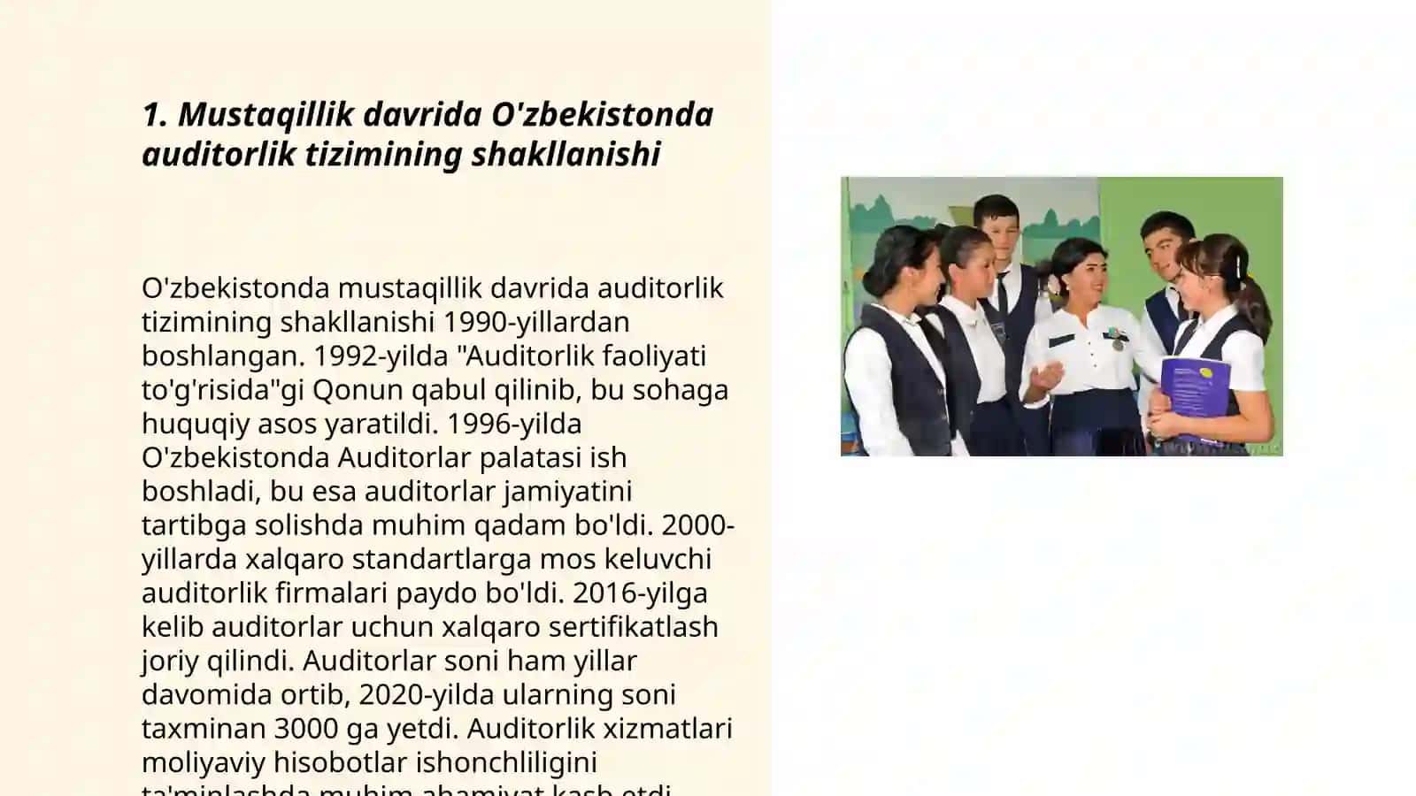Mustaqillik yillarida O’zbekistonda auditning rivojlanishi bosqichlari 3
