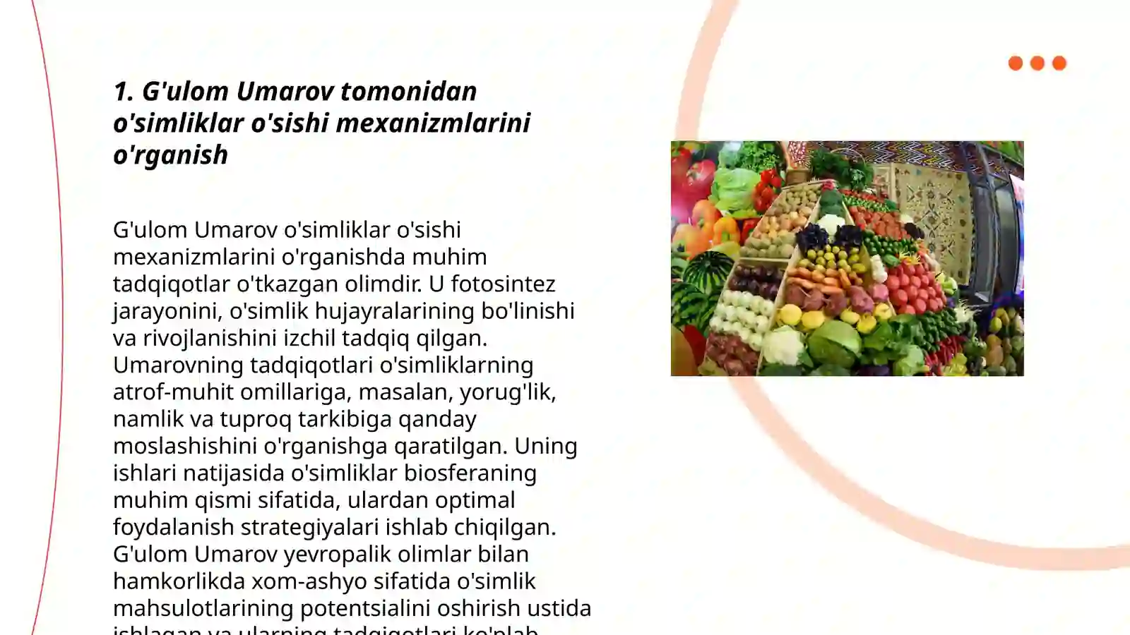 Òsimliklar fiziologiyasiga hissa qo'shgan òzbek olimlarini olib borgan ilmiy tadqiqot ishlari Shahzoda Rahimjonova 3