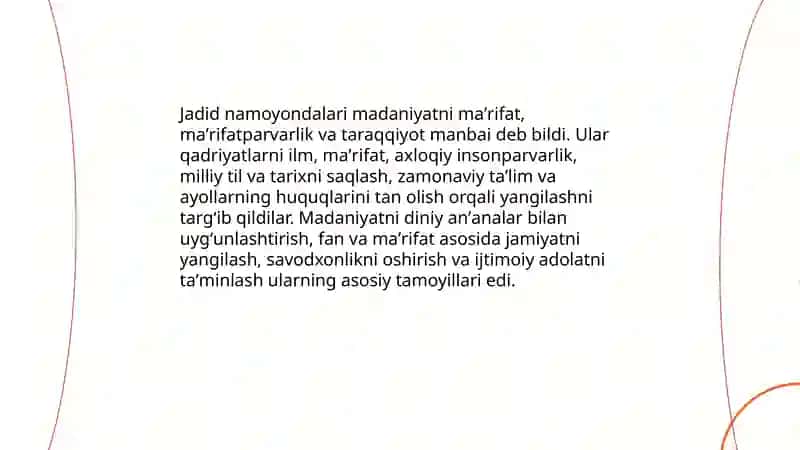 Jadid adabiyoti namoyondalarining madaniyat maʼrifat adabiyotga oid fikrlari 3