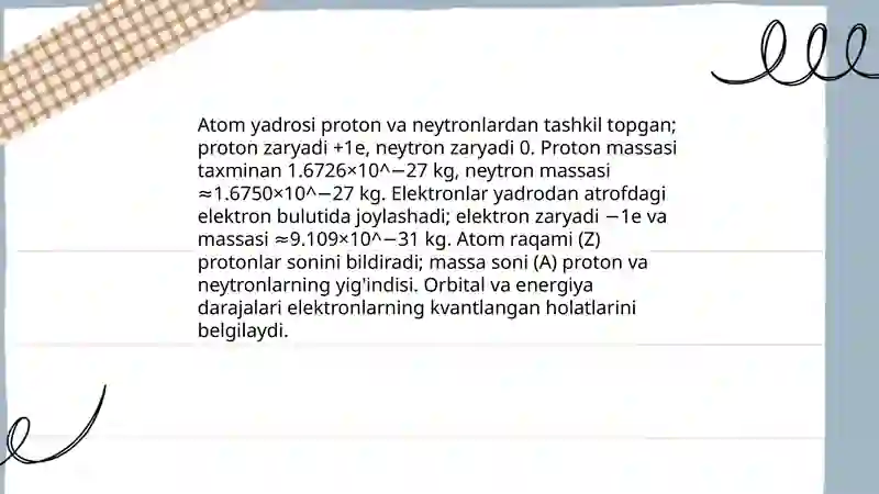 Atom va uning tuzilishi.kvant sonlar 3
