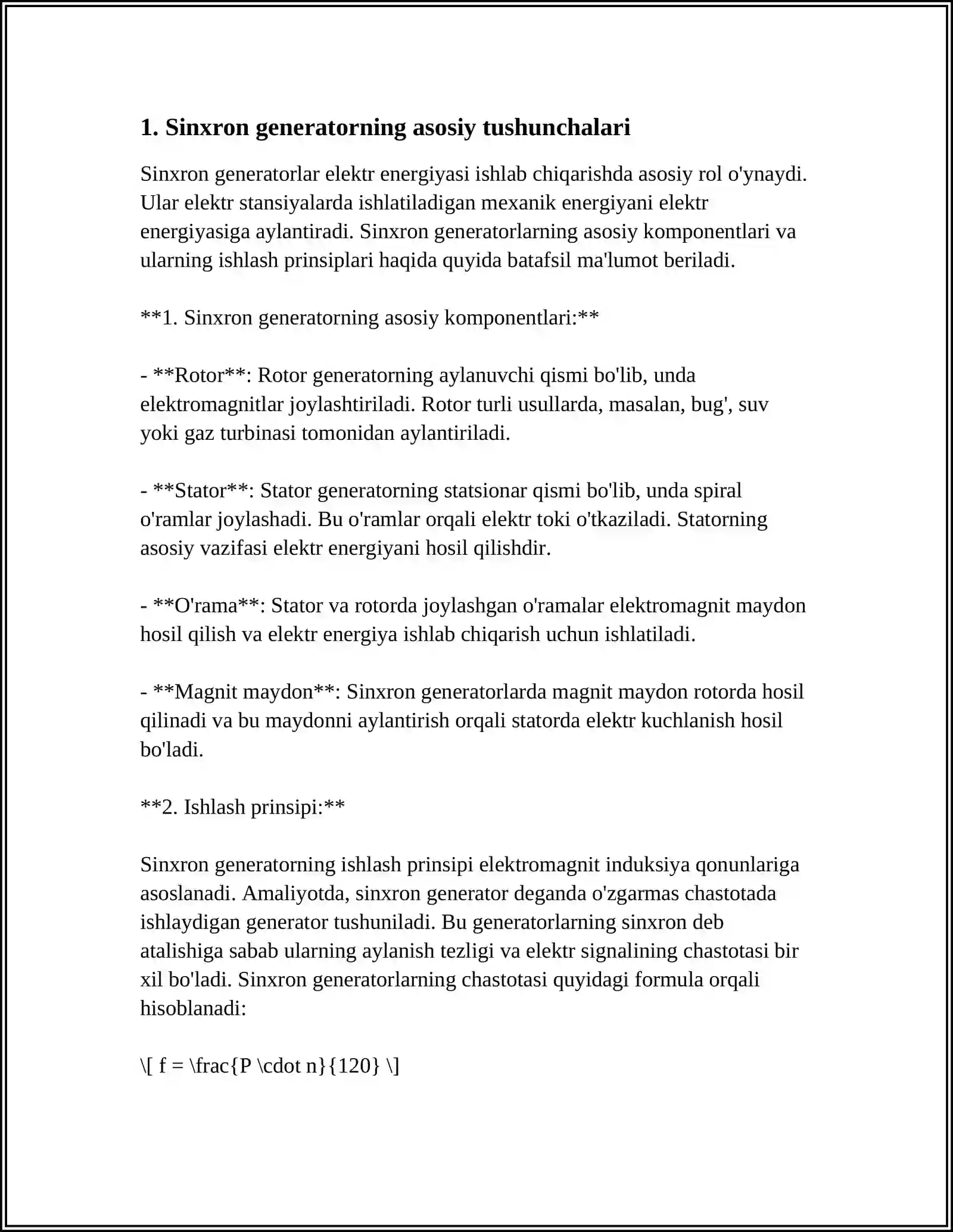 SINXRON GENERATOR 3