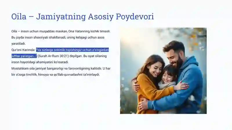Oila Koedeksi: Mustahkam va Baxtli Oila Asosi 3