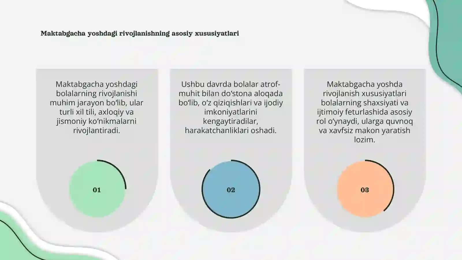 Maktabgacha yoshdagi bolalarning rivojlanishining oʻziga xos xususiyatlari 3