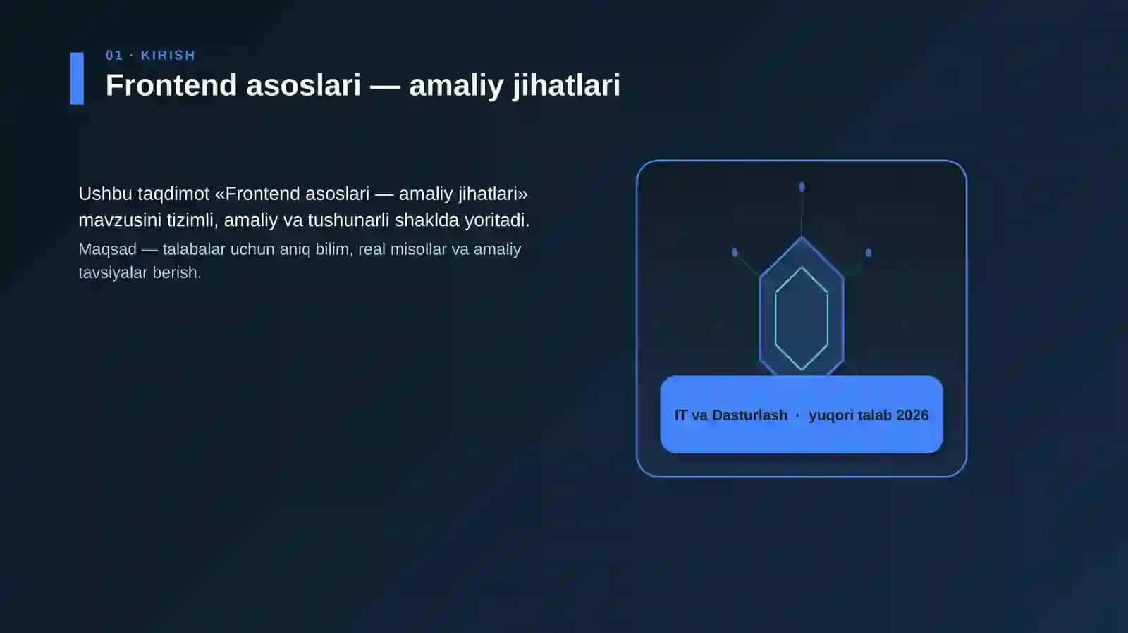 Frontend asoslari — amaliy jihatlari 3