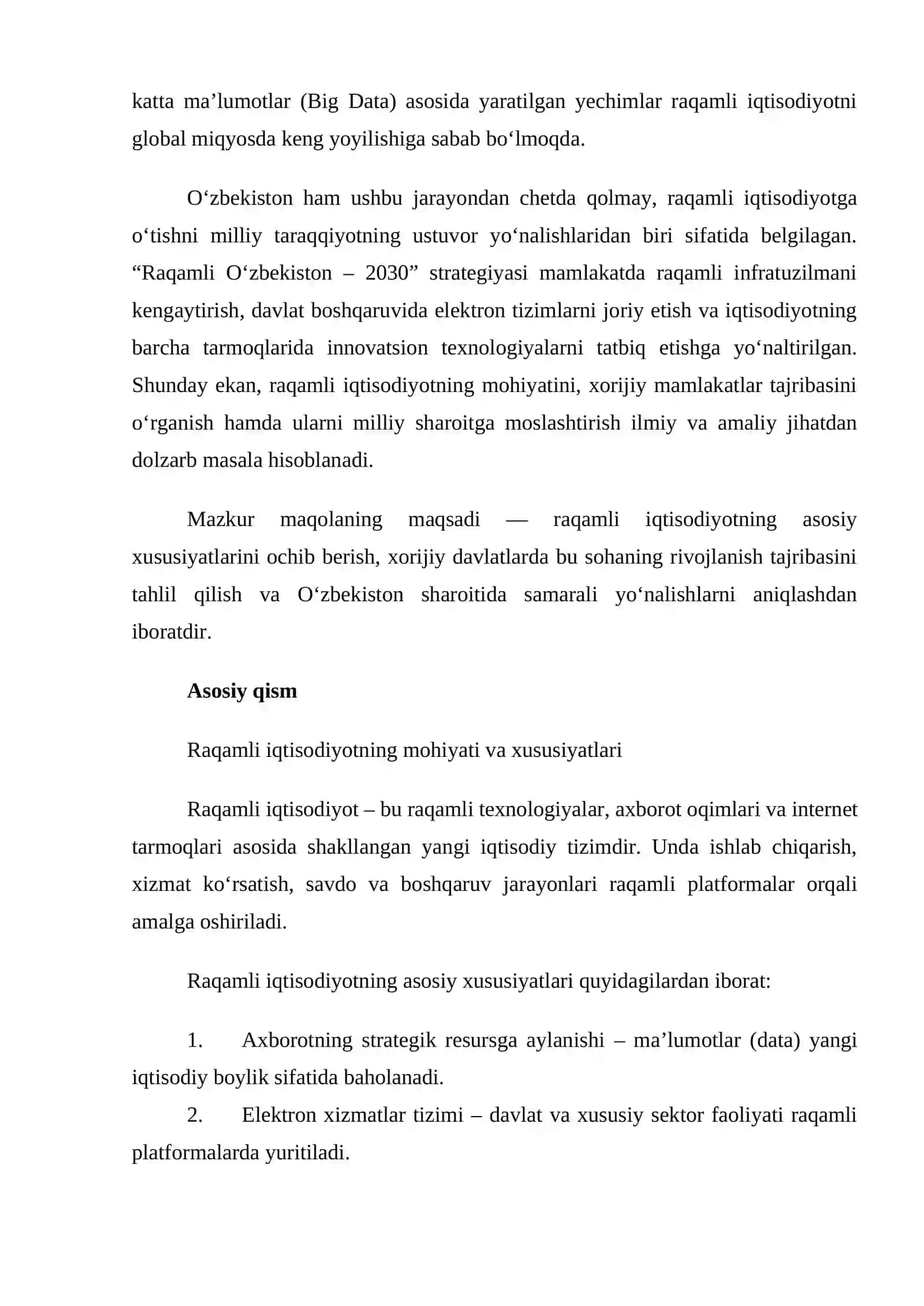 Raqamli iqtisodiyotning xususiyatlari va xorijiy davlatlarda raqamli iqtisodiyotning rivojlanishi 3