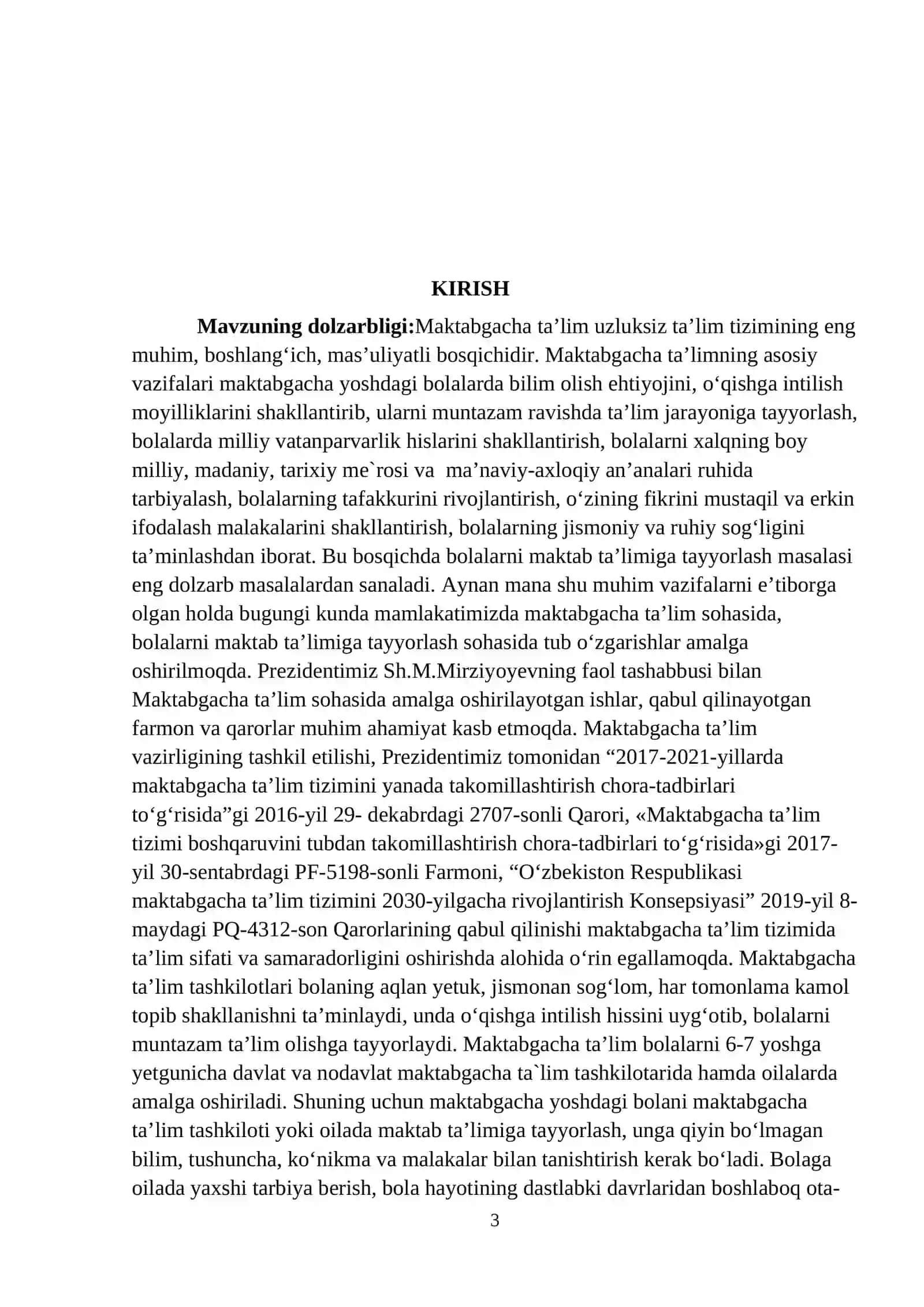 BOLALAR PSIXOLOGIYASI VA PSIXODIAGNOSTIKASI FANIDAN KURS ISHI 3