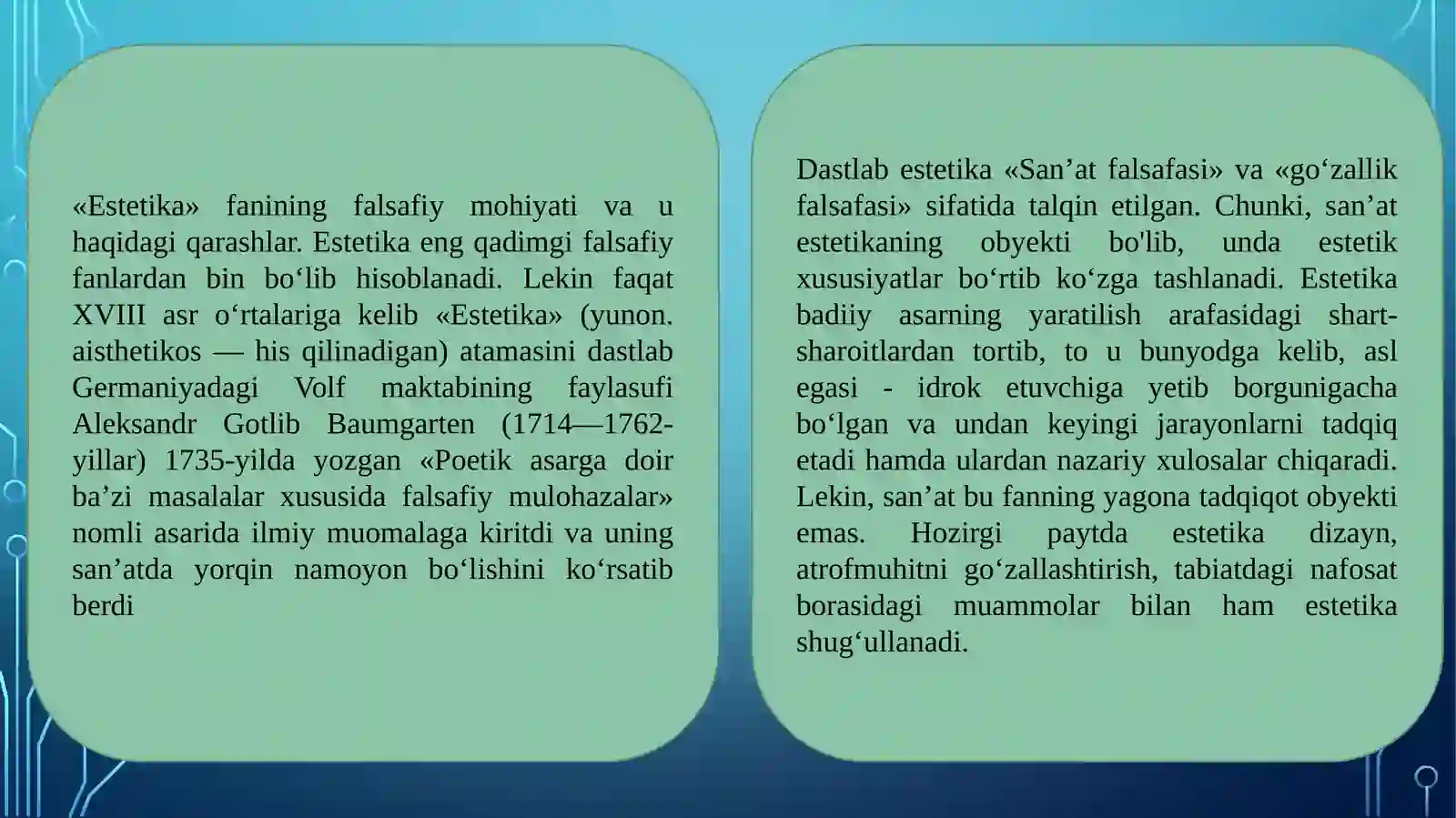 Nafosat falsafasi (estetika) 3