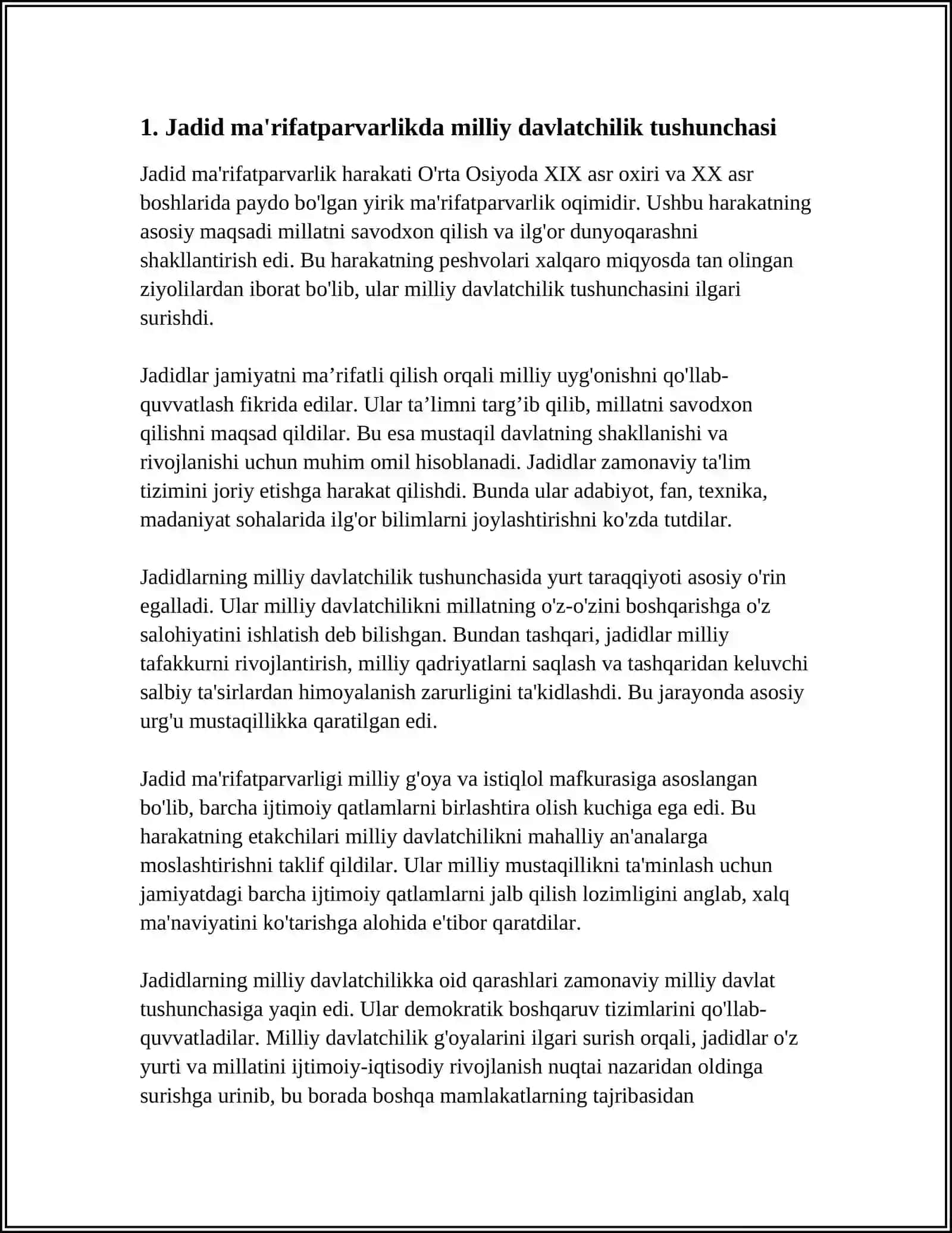 JADID MAʼRIFATPARVARLIK LARI QARASHLARIDA MILLIY DAVLATCHILIK MASALALARI 3