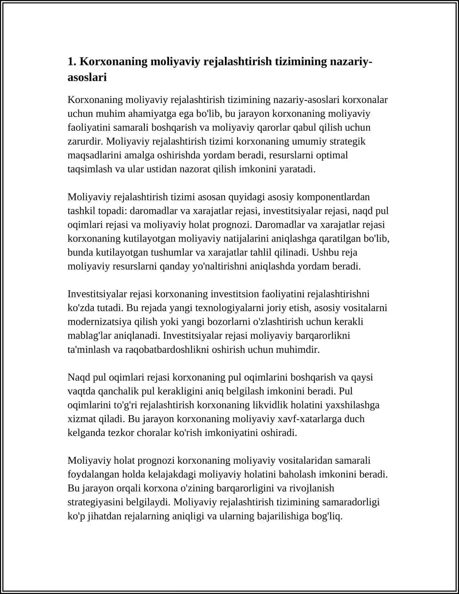 KORXONANING MOLIYAVIY REJALASHTIRISHNI TIZIMI 3